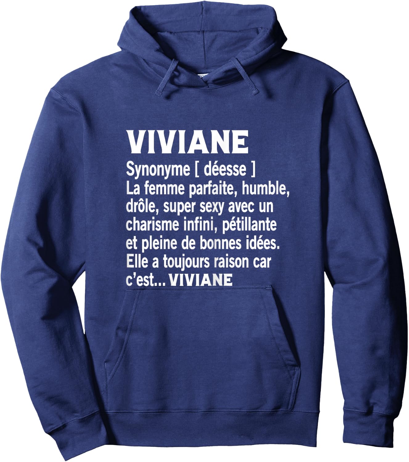 Woman Humour Personalized Gift Viviane Name Definition Hoodie - Hoodie | Navy