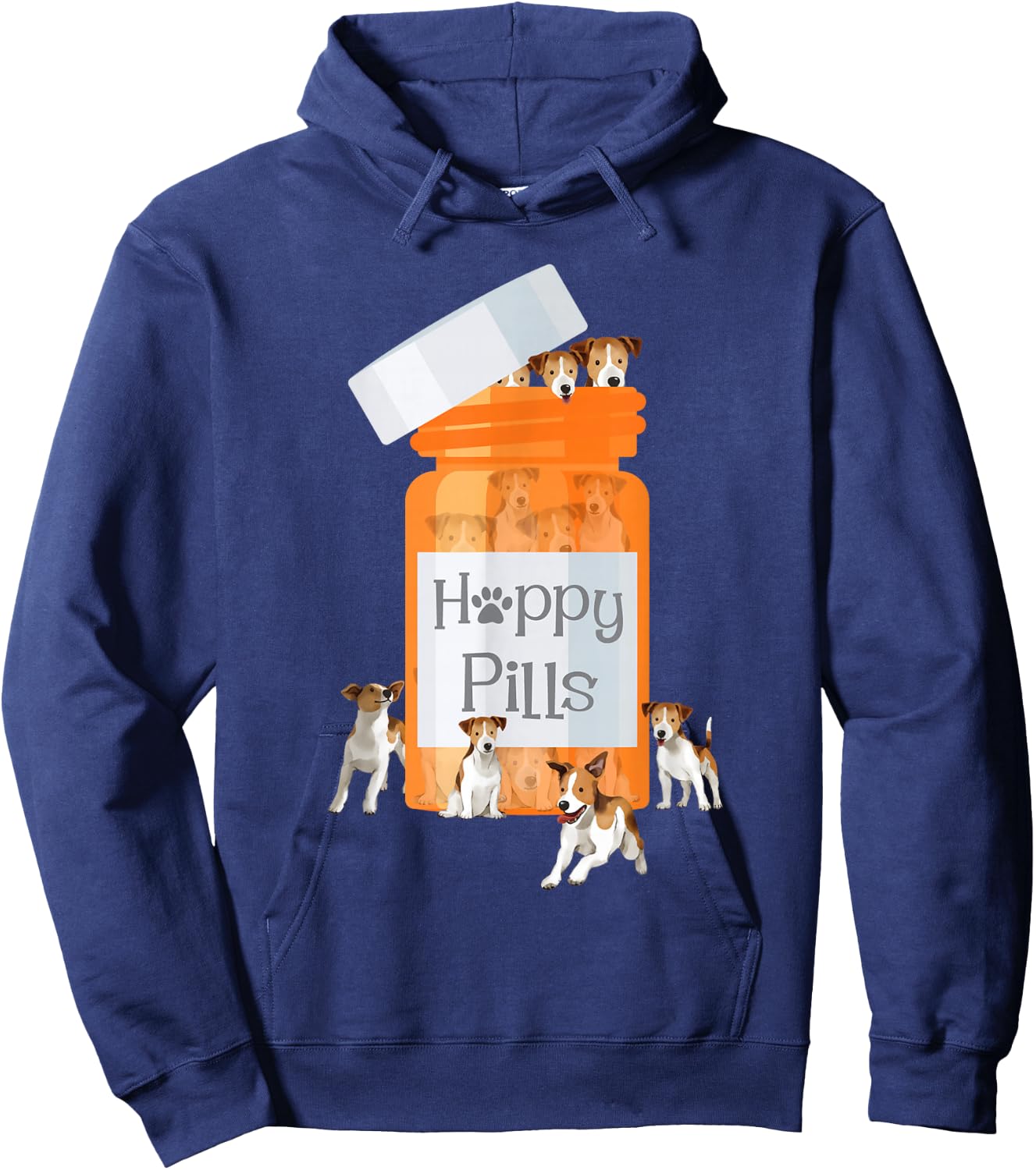 Happy Pills - Jack Russell Terrier Dog Lover Pet Owner Hoodie - Hoodie | Navy
