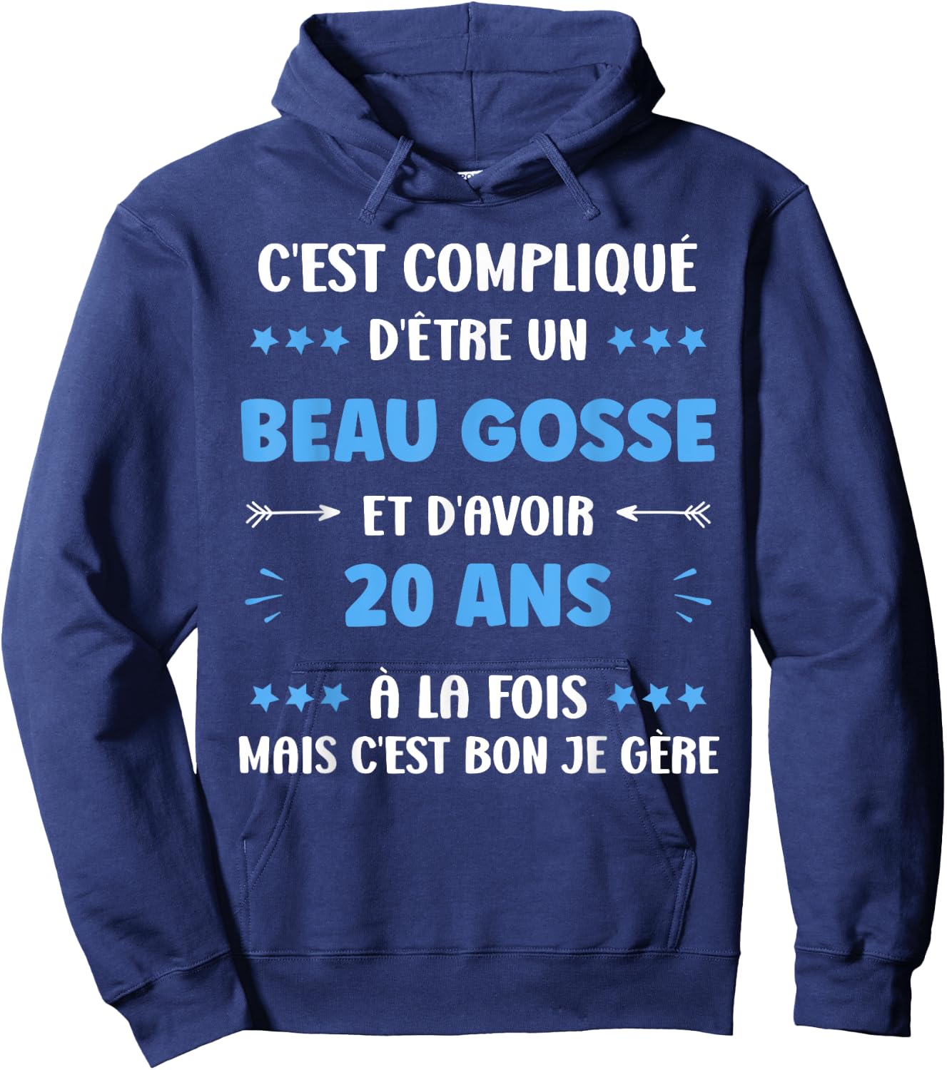 Beau Gosse 20 Years Funny Man Birthday 20 Years , Black, S Hoodie - Hoodie | Navy