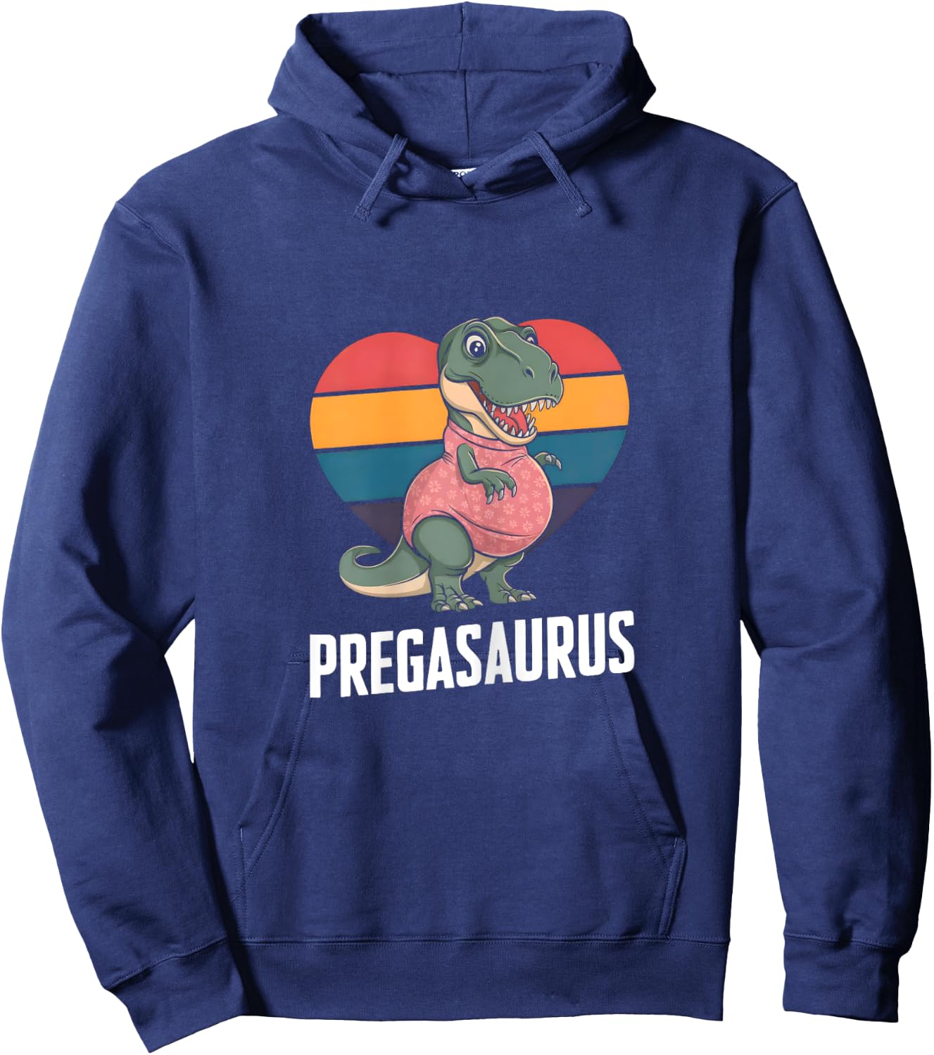 Pregasaurus - Fun Future Mom Artwork Hoodie - Hoodie | Navy