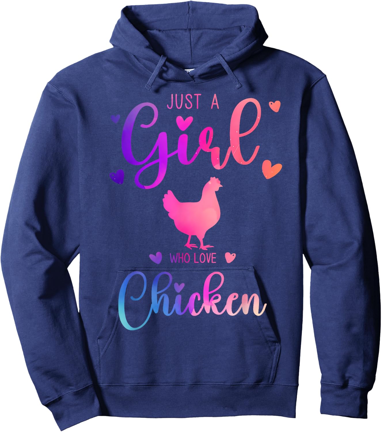 Just a Girl Who Loves Chicken Dress and Kids Hoodie - Hoodie | Navy