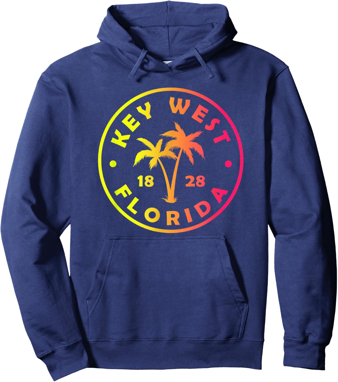 Key West Florida Colorful Palm Tree Tie Dye Boys Girls Hoodie - Hoodie | Navy