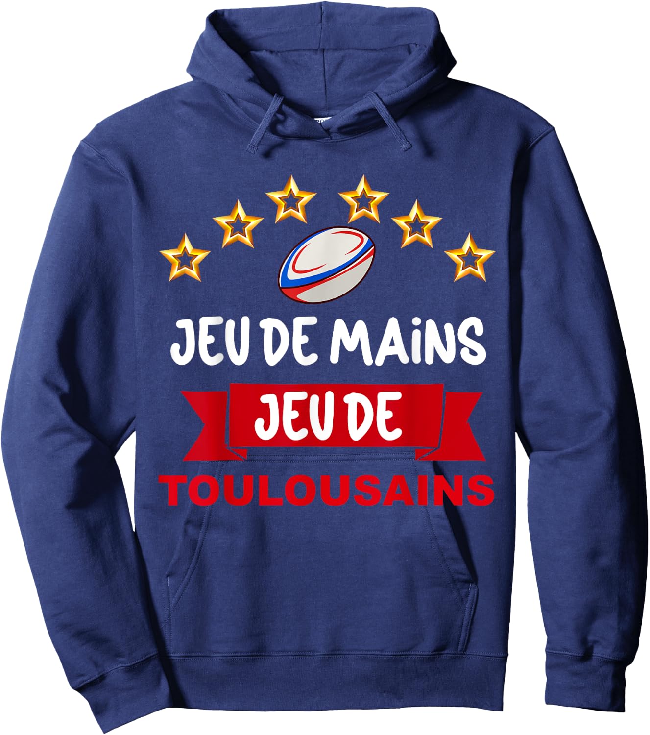 Toulouse Supporter Sport Hand Game Man Woman Child , Black, S Hoodie - Hoodie | Navy