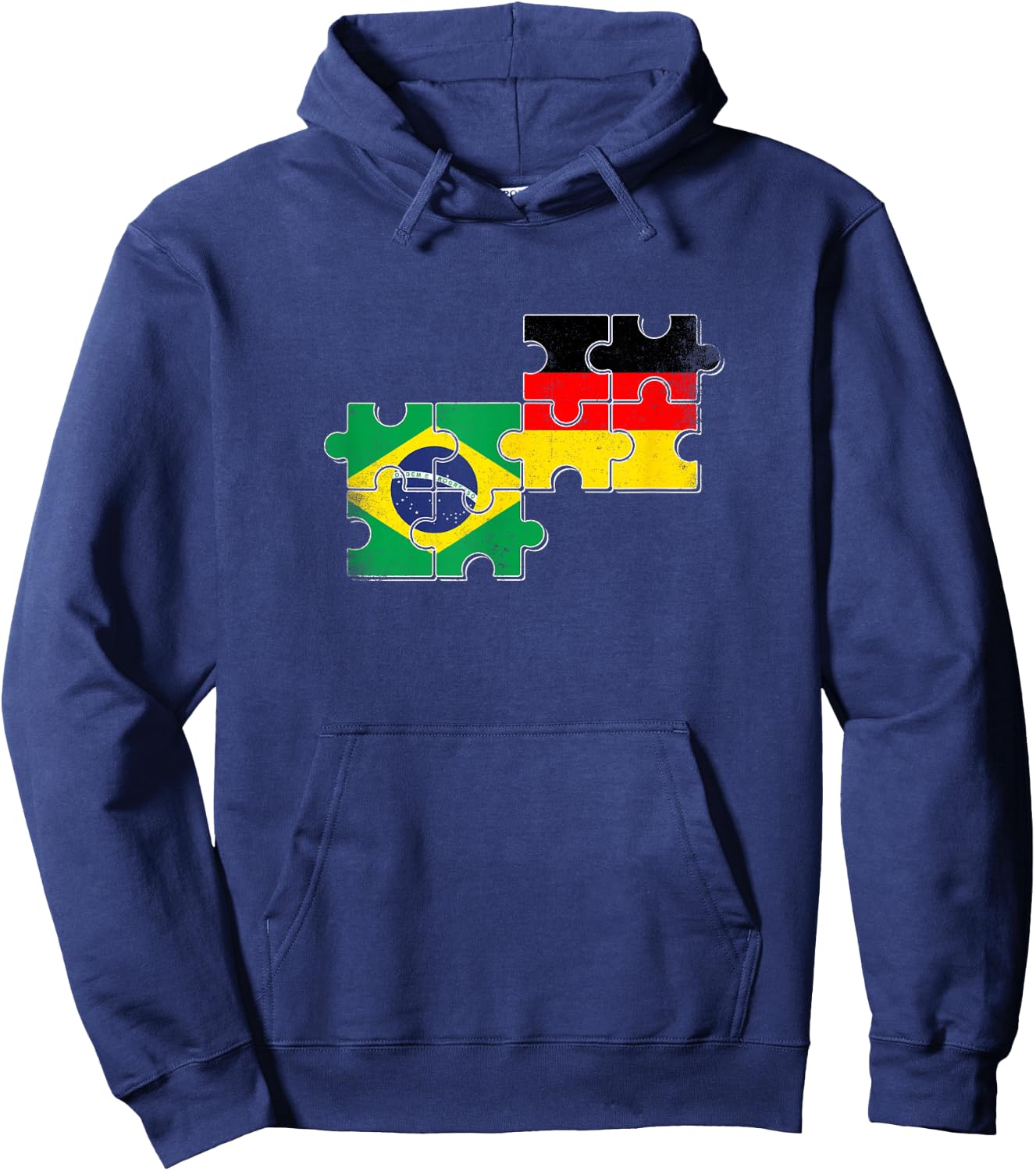 Brasilien Deutschland Vintage Flagge Deutsch Brasilianer Hoodie - Hoodie | Navy