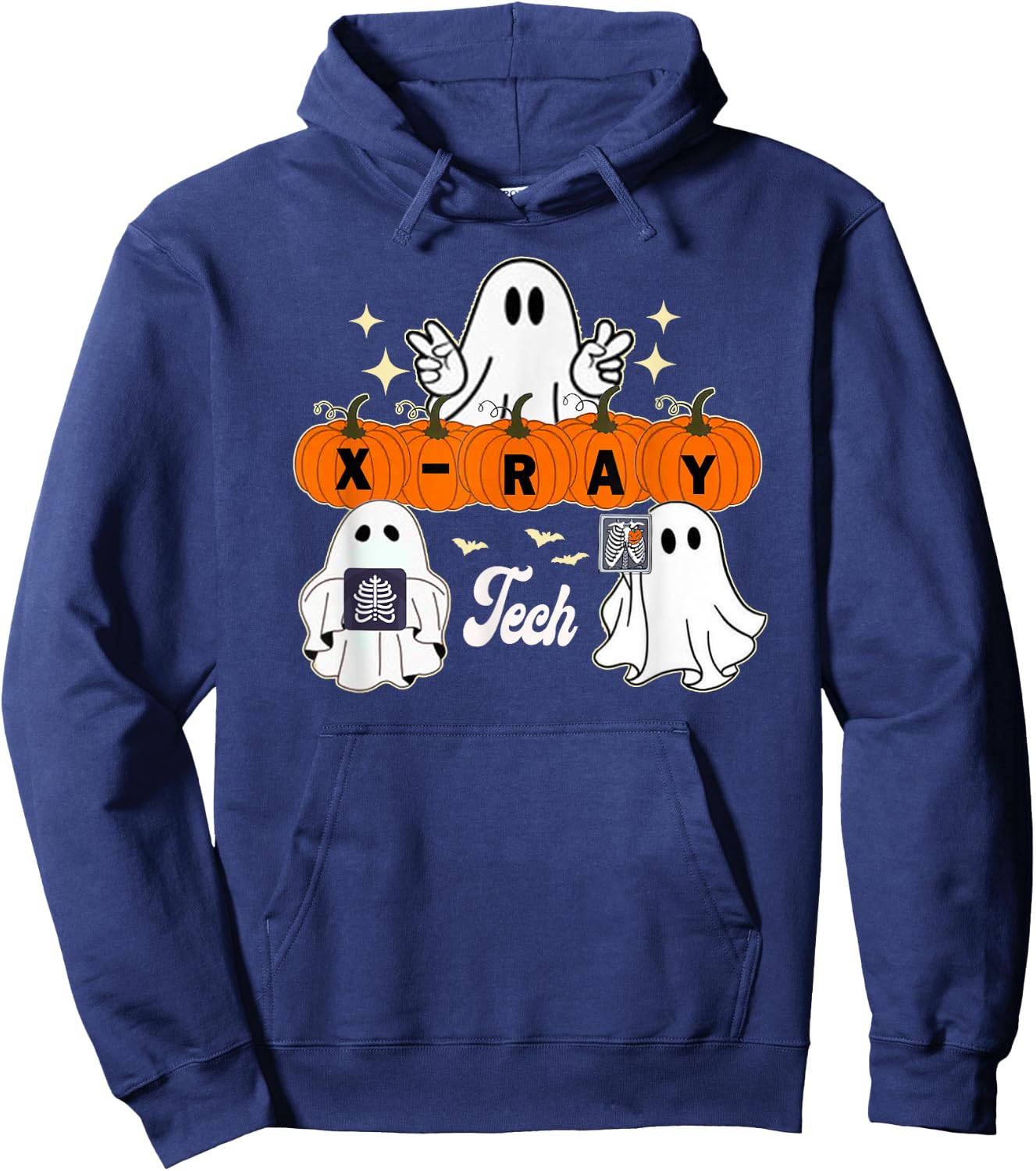 funny X-Ray tech boo crew Halloween ,radiology ghost Hoodie - Hoodie | Navy