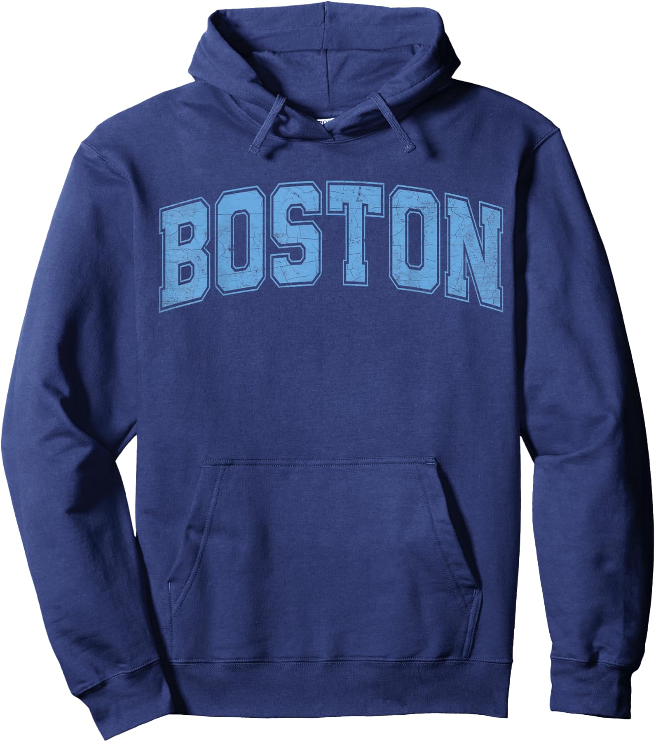 Boston Light Blue Vintage Style Retro Text Hoodie - Hoodie | Navy