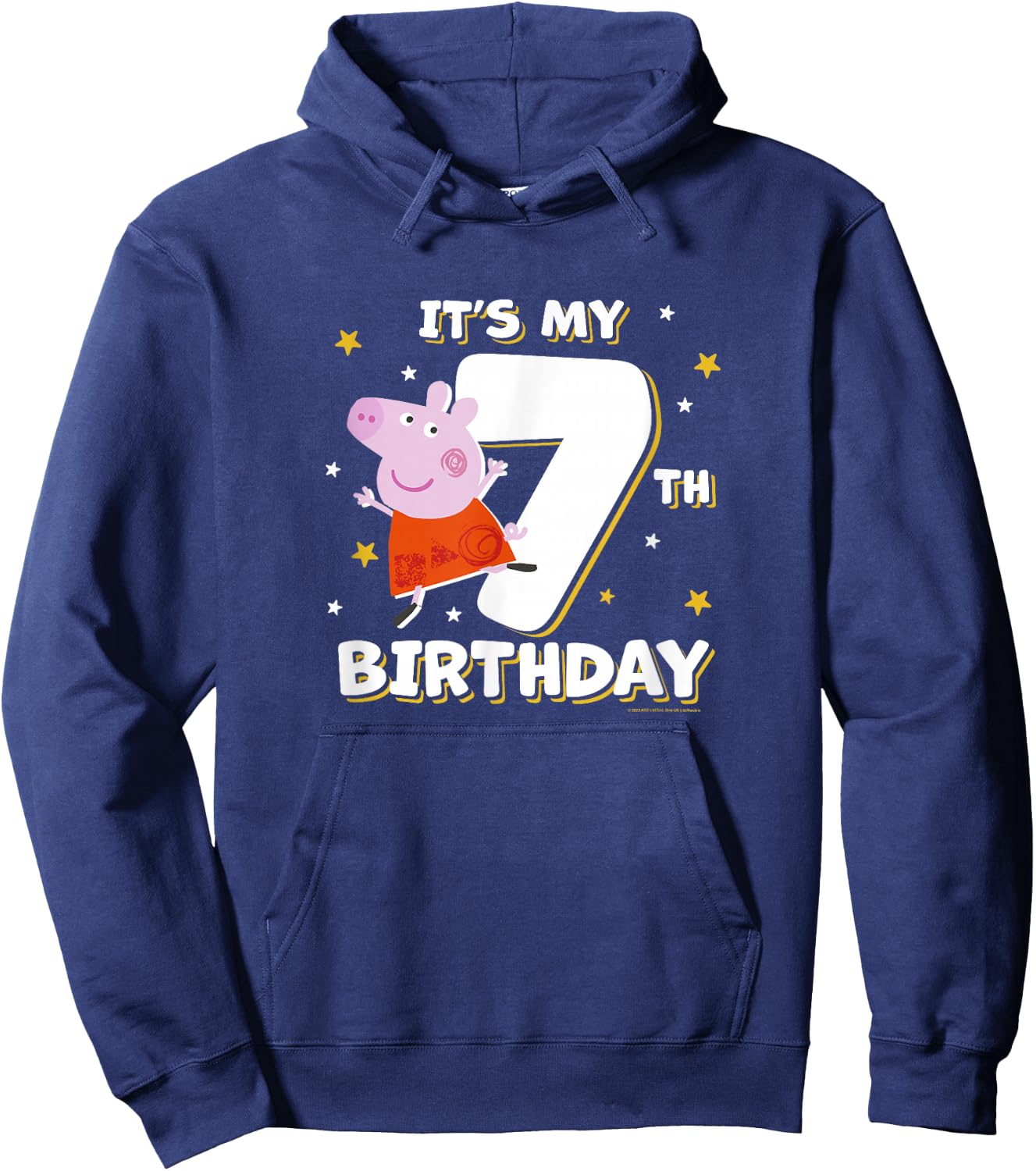 Peppa Pig It's My 7th Birthday Holiday Stars Celebration Hoodie - Hoodie | Navy