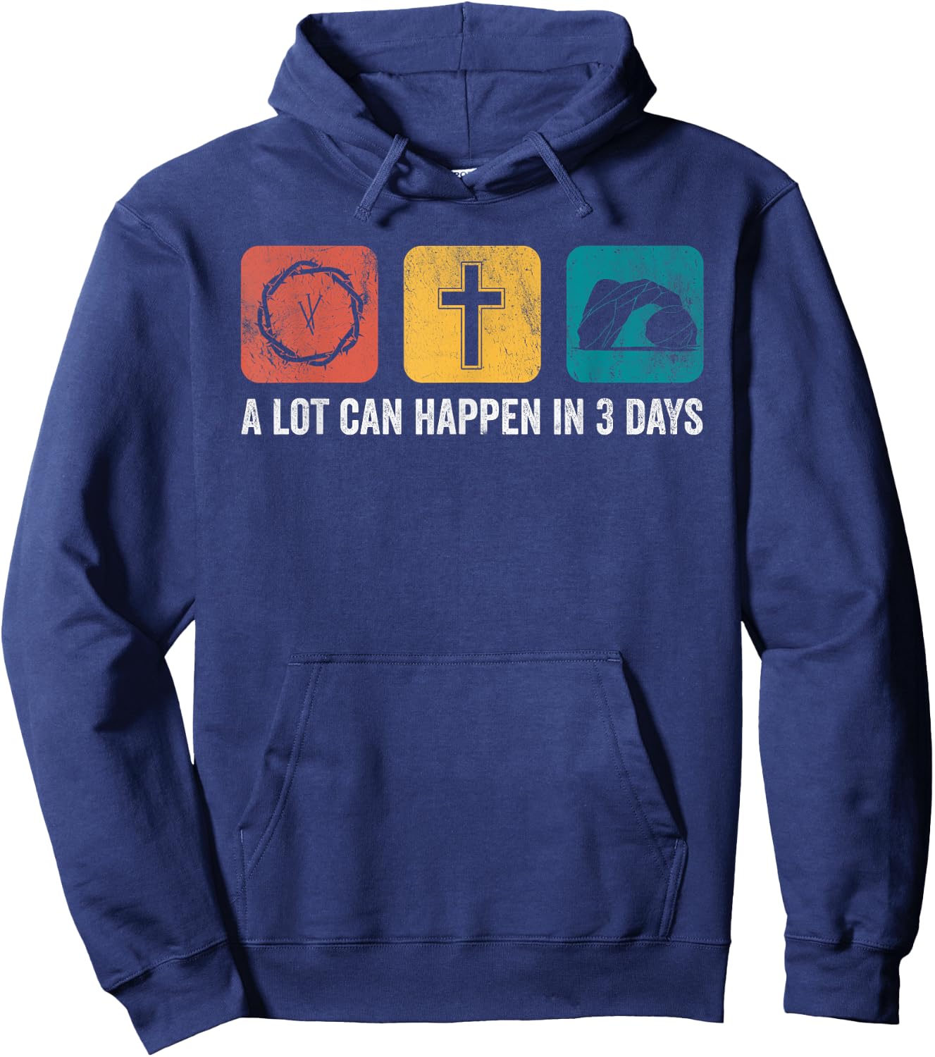 Vintage A Lot Can Happen in 3 Days Bible Easter Christian Hoodie - Hoodie | Navy