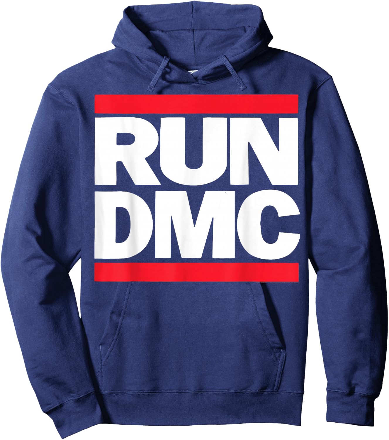 RUN--DMC Offizielles Logo , Herren, Kinder, Schwarz, S, Kurzarm, , Retro , Hip Hop Fans, Retro Music Lovers, All Ages Hoodie - Hoodie | Navy