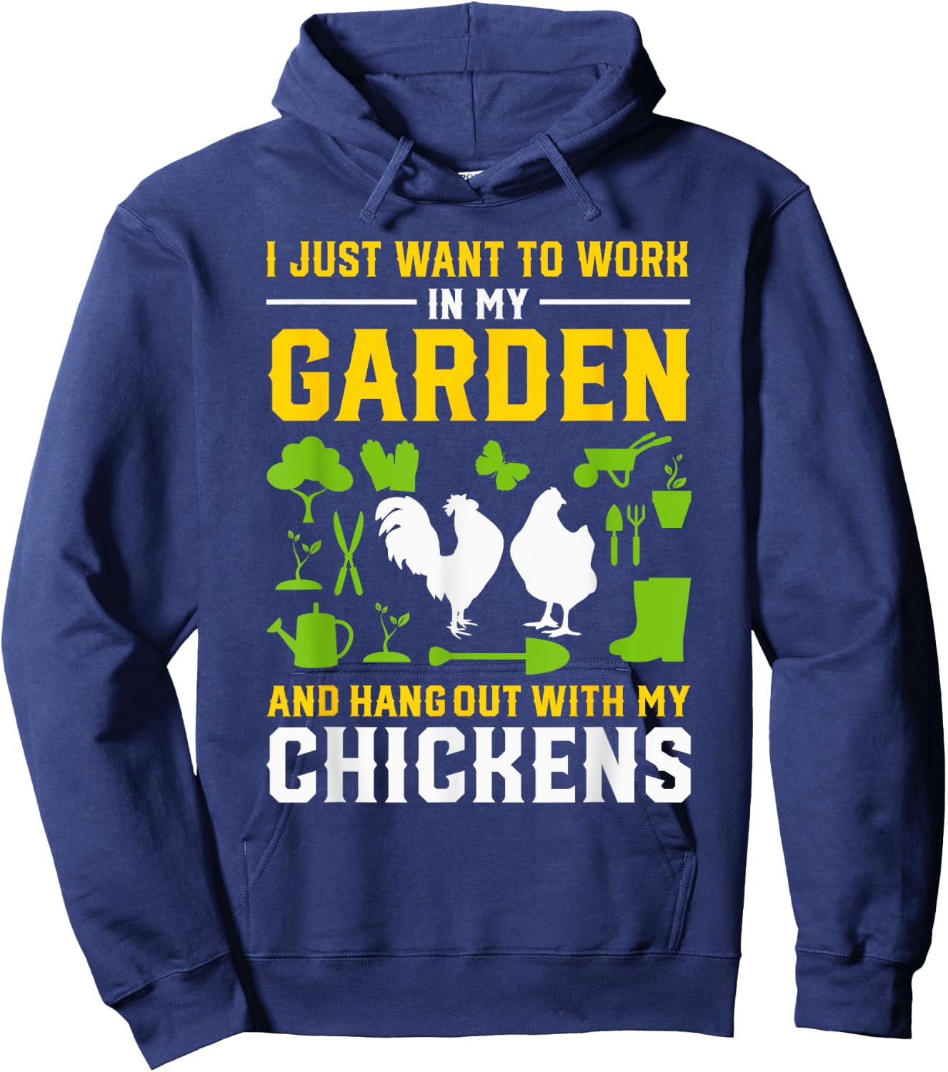Funny Chicken Owner Gardening Lover Homestead Gardener Joke Hoodie - Hoodie | Navy