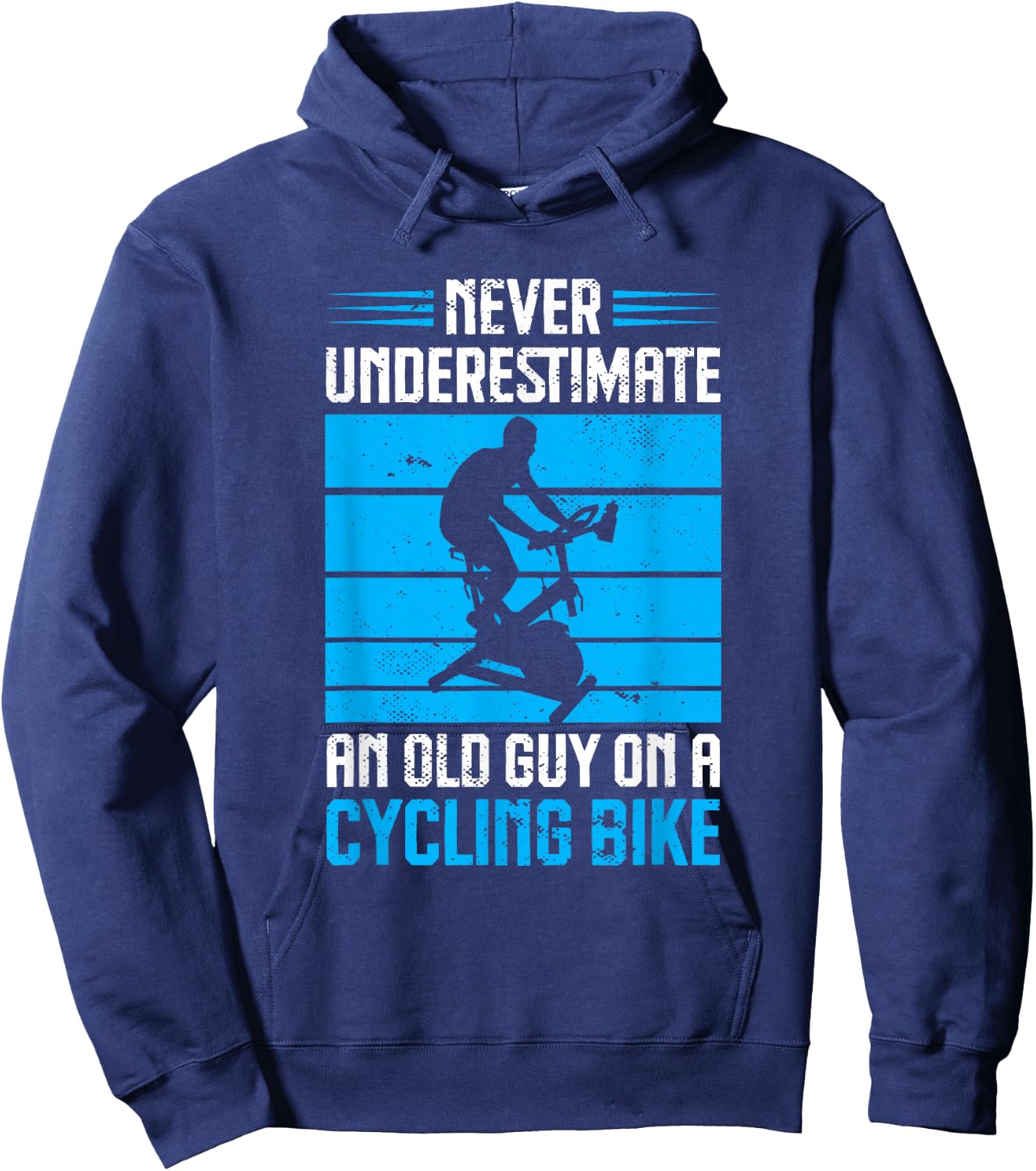 Spinning Class Never underestimate a guy Spin Class Gym Hoodie - Hoodie | Navy