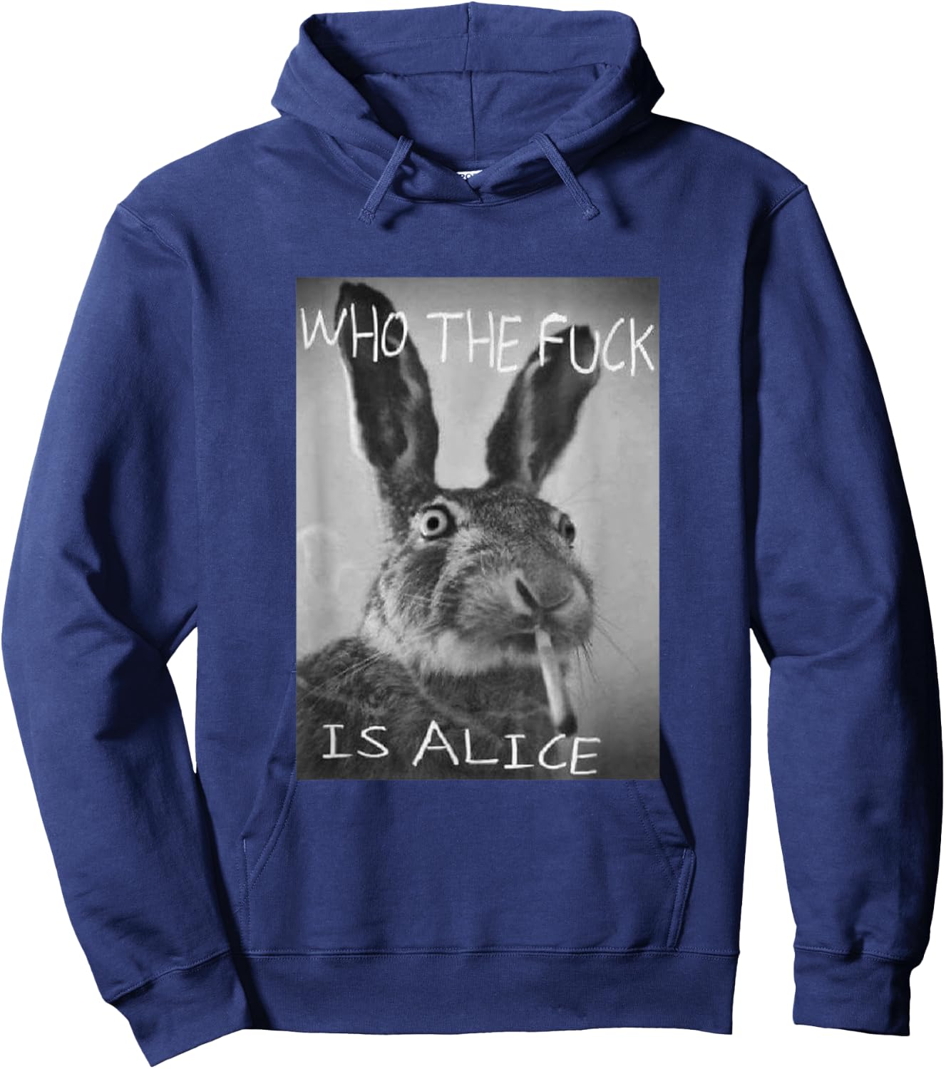 #snirt - Funny with rabbit on who is Alice? Hoodie - Hoodie | Navy
