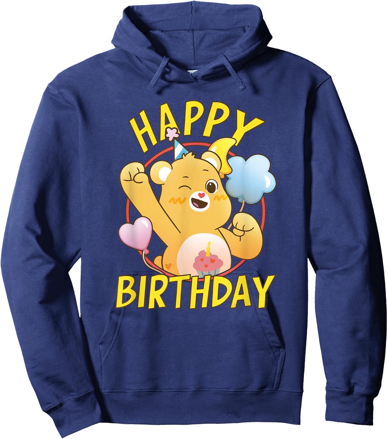 Care Bears Happy Birthday Vintage Birthday Bear Portrait Hoodie - Hoodie | Navy