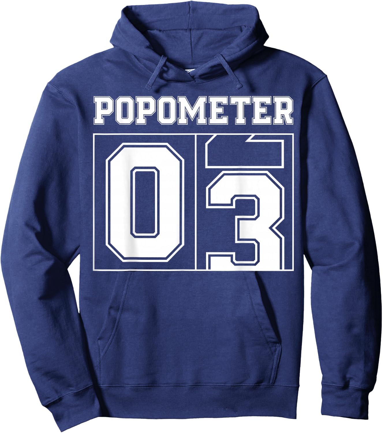 Popometer 3 Grandpa of 3 Kids Third Time Grandfather Hoodie - Hoodie | Navy