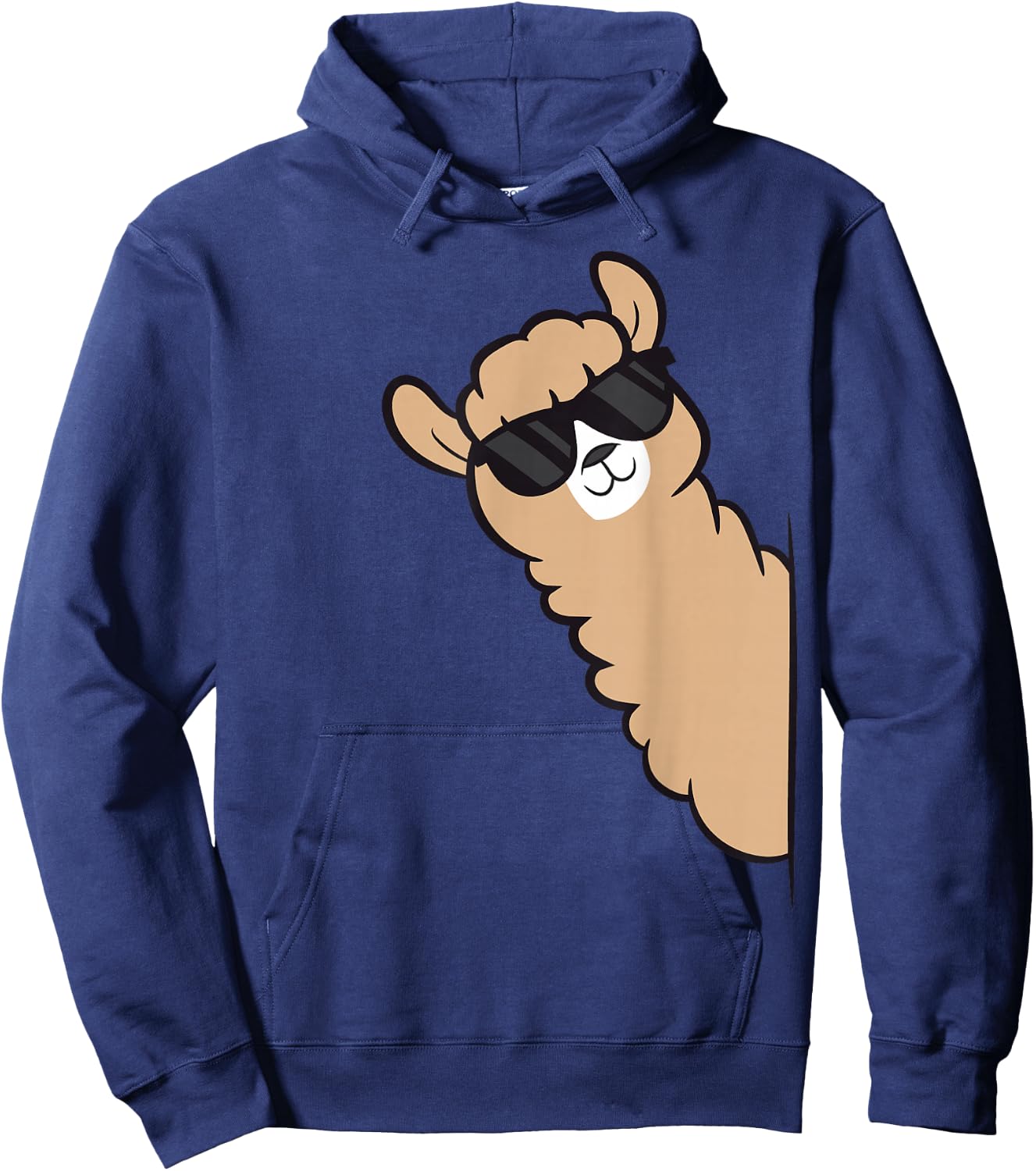 Alpaca Peeking From Side Llama Cool Alpaca Hoodie - Hoodie | Navy