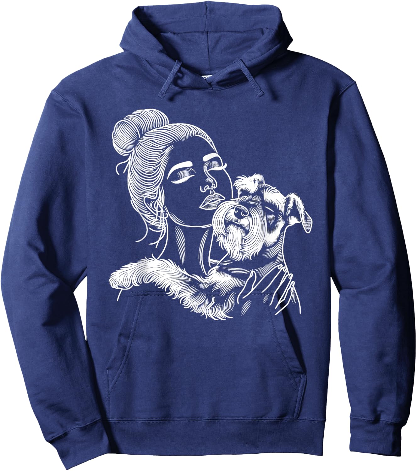 Miniature Schnauzer Mom Dog Art Mother's Day Hoodie - Hoodie | Navy