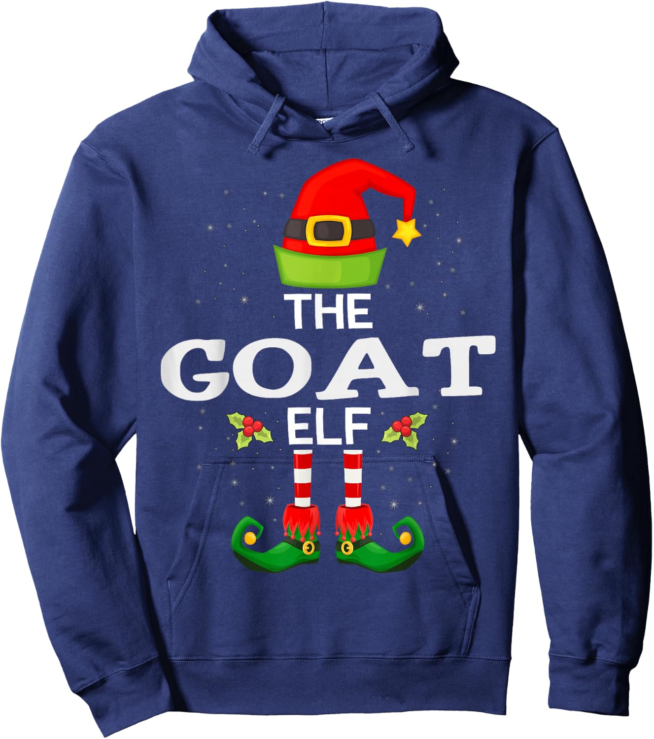 The Goat Elf Christmas Family Matching Pajama Hoodie - Hoodie | Navy