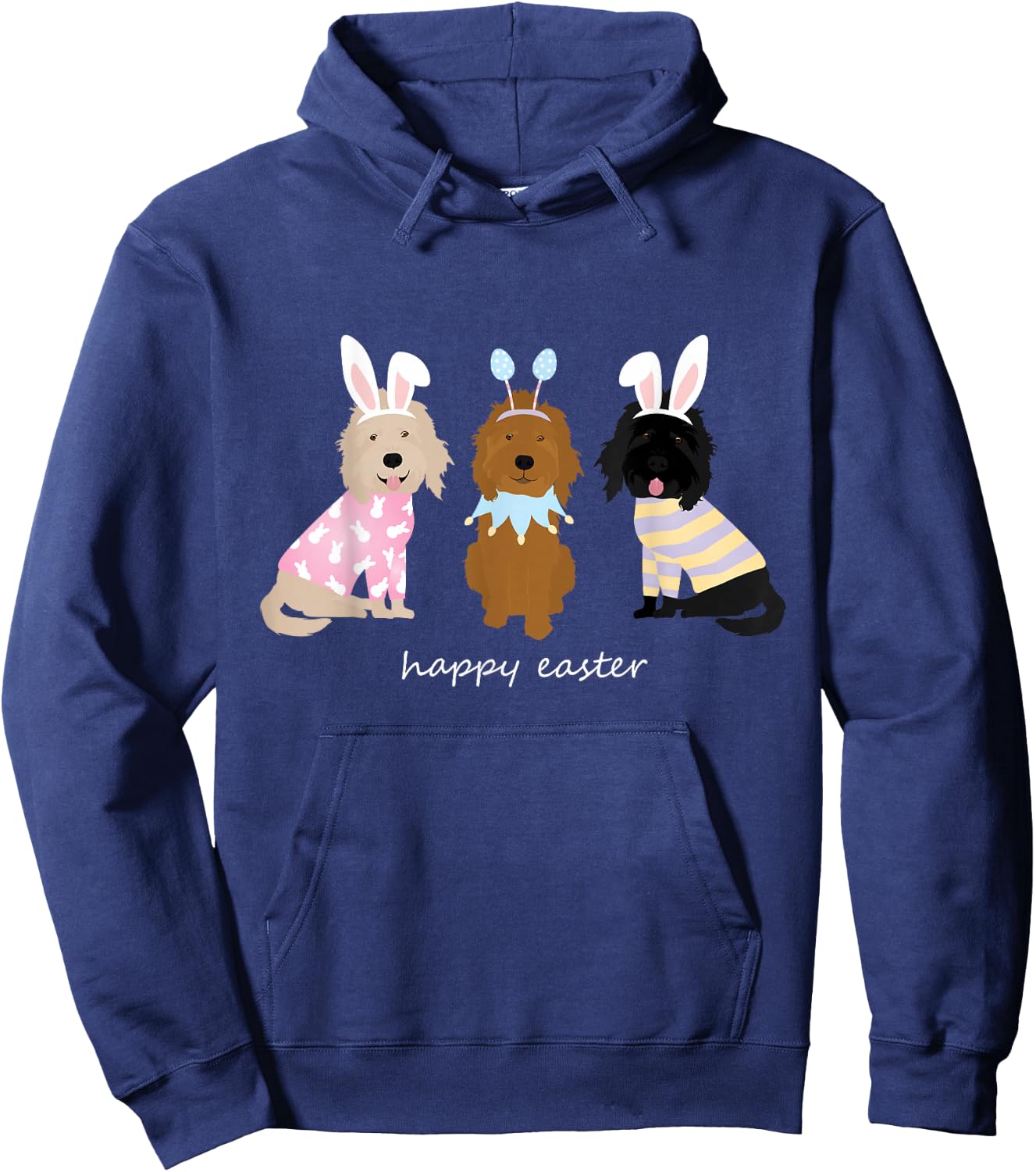 Happy Easter Goldendoodle Dogs Cute Golden Doodle Bunny Hoodie - Hoodie | Navy