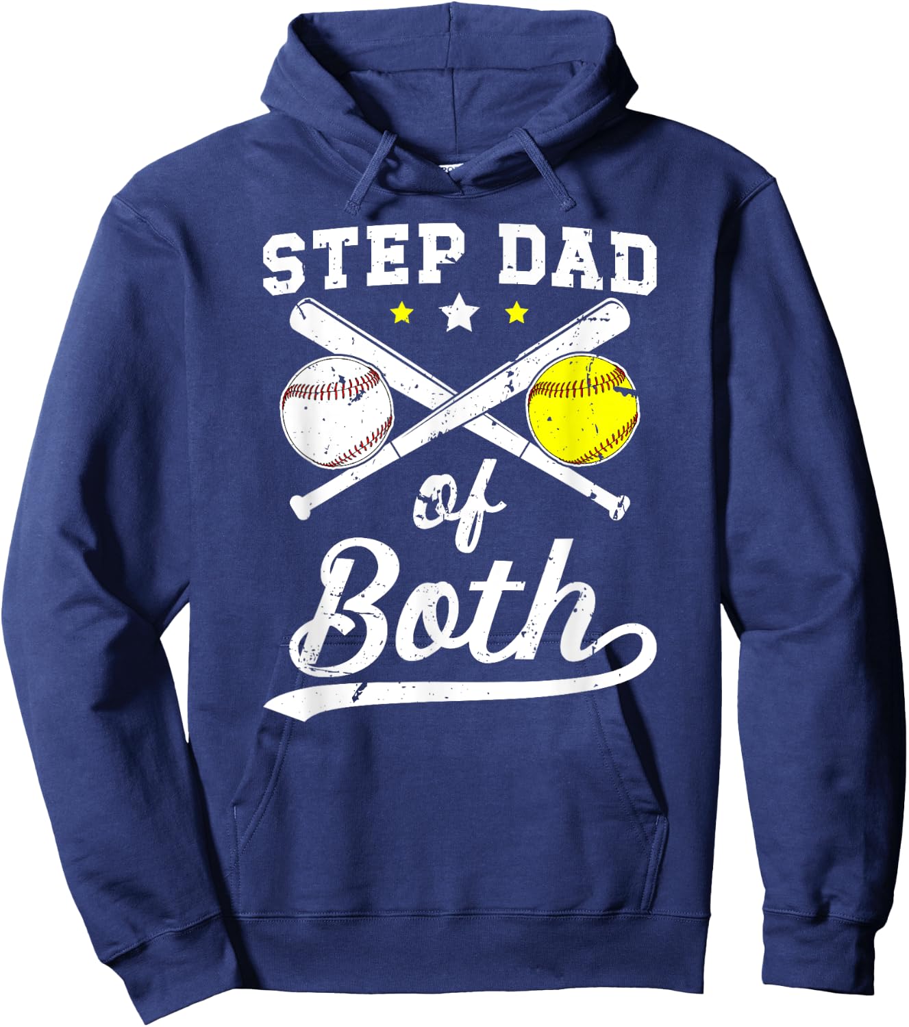 Step Dad Of Both Baseball Softball Stepdad Of Ballers Hoodie - Hoodie | Navy