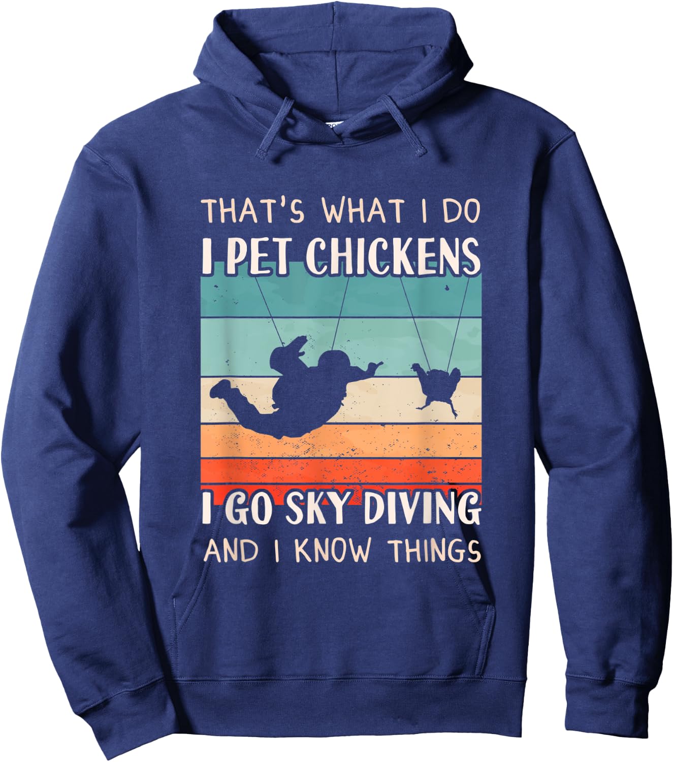 Skydiver Outfit - Chicken Keeper Design Men Sky Diving Hoodie - Hoodie | Navy