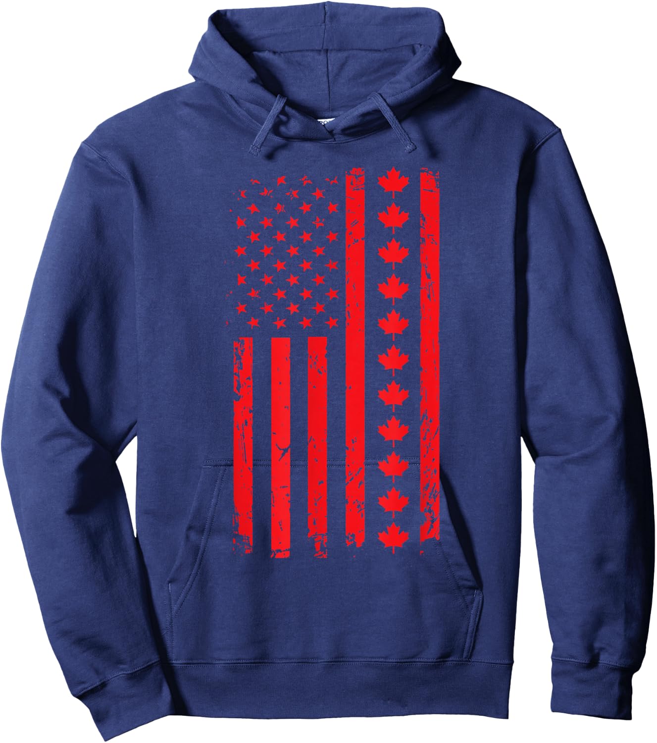 Our 51st state of America American Flag with Canada Maple Hoodie - Hoodie | Navy