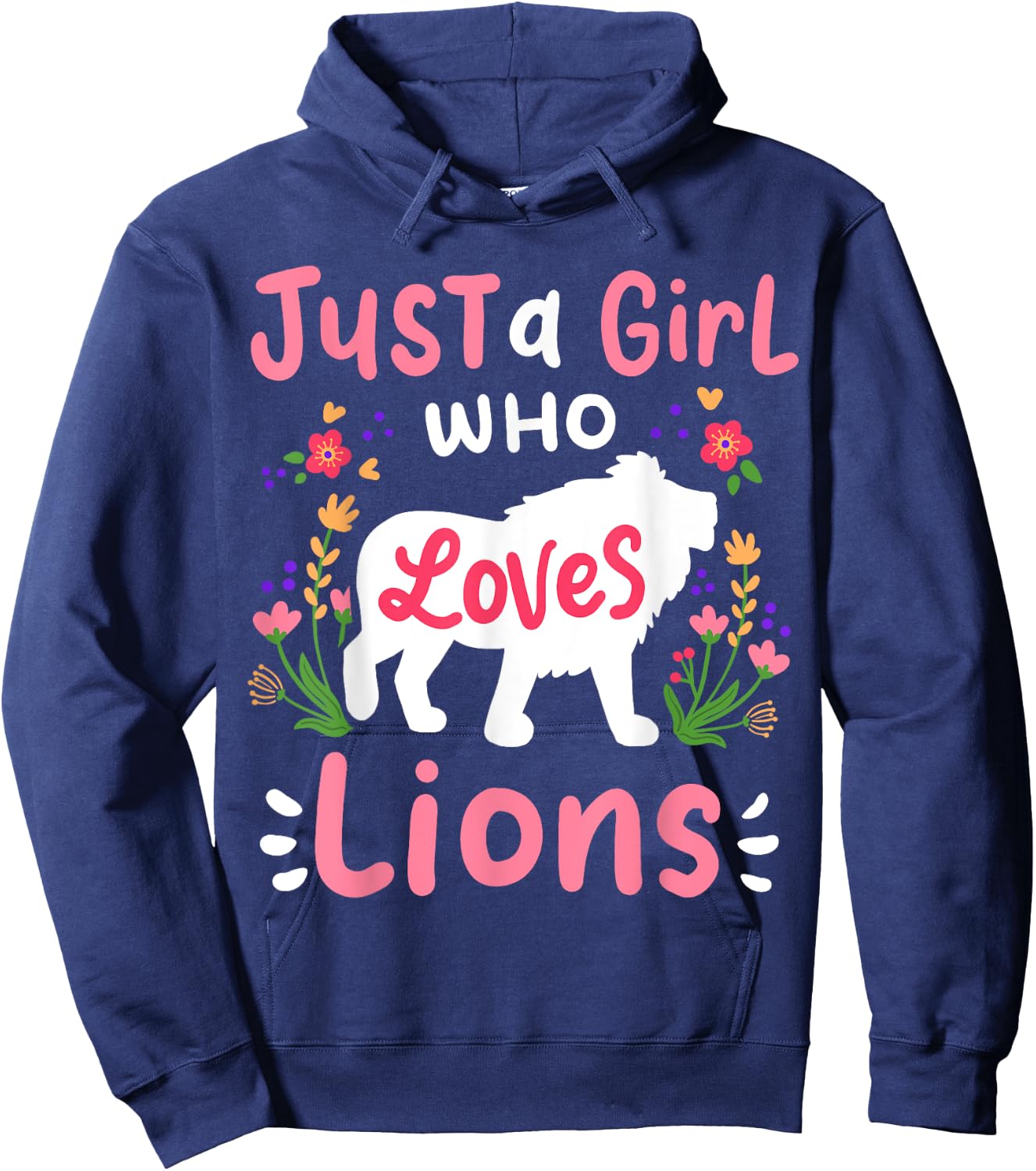 Lion Just A Girl Who Loves Lions Gift Lion Lovers Hoodie - Hoodie | Navy