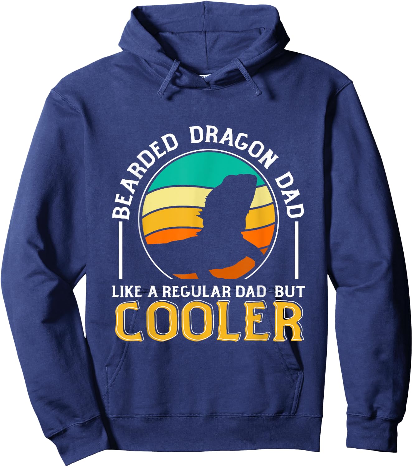 Bearded Dragon Dad Like A Regular Dad Retro Lizard Vintage Hoodie - Hoodie | Navy