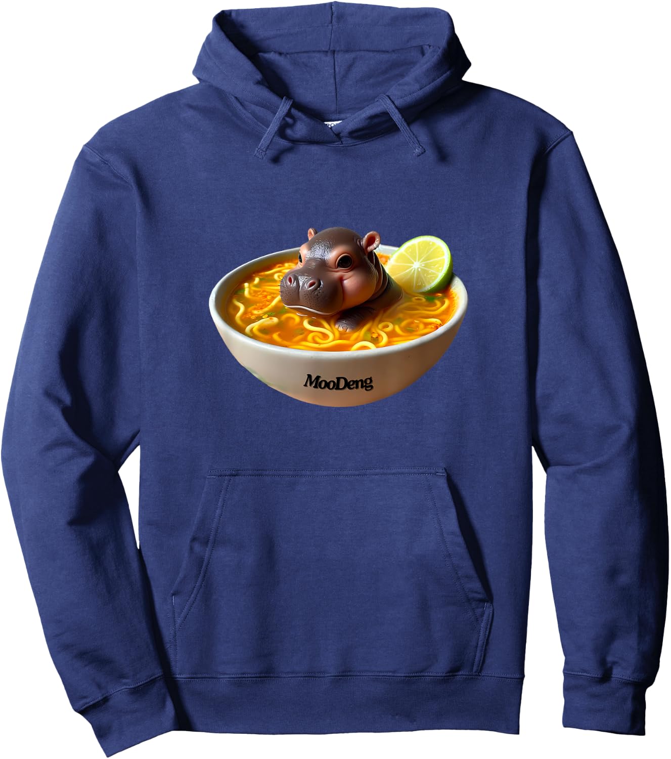 Pygmy Hippo Moodeng, Moodeng lover, Funny Moodeng Hoodie - Hoodie | Navy