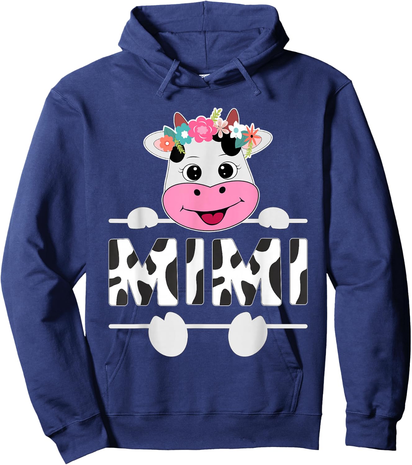 Mimi Of The Birthday Girl Cow Grandma Family Party Hoodie - Hoodie | Navy