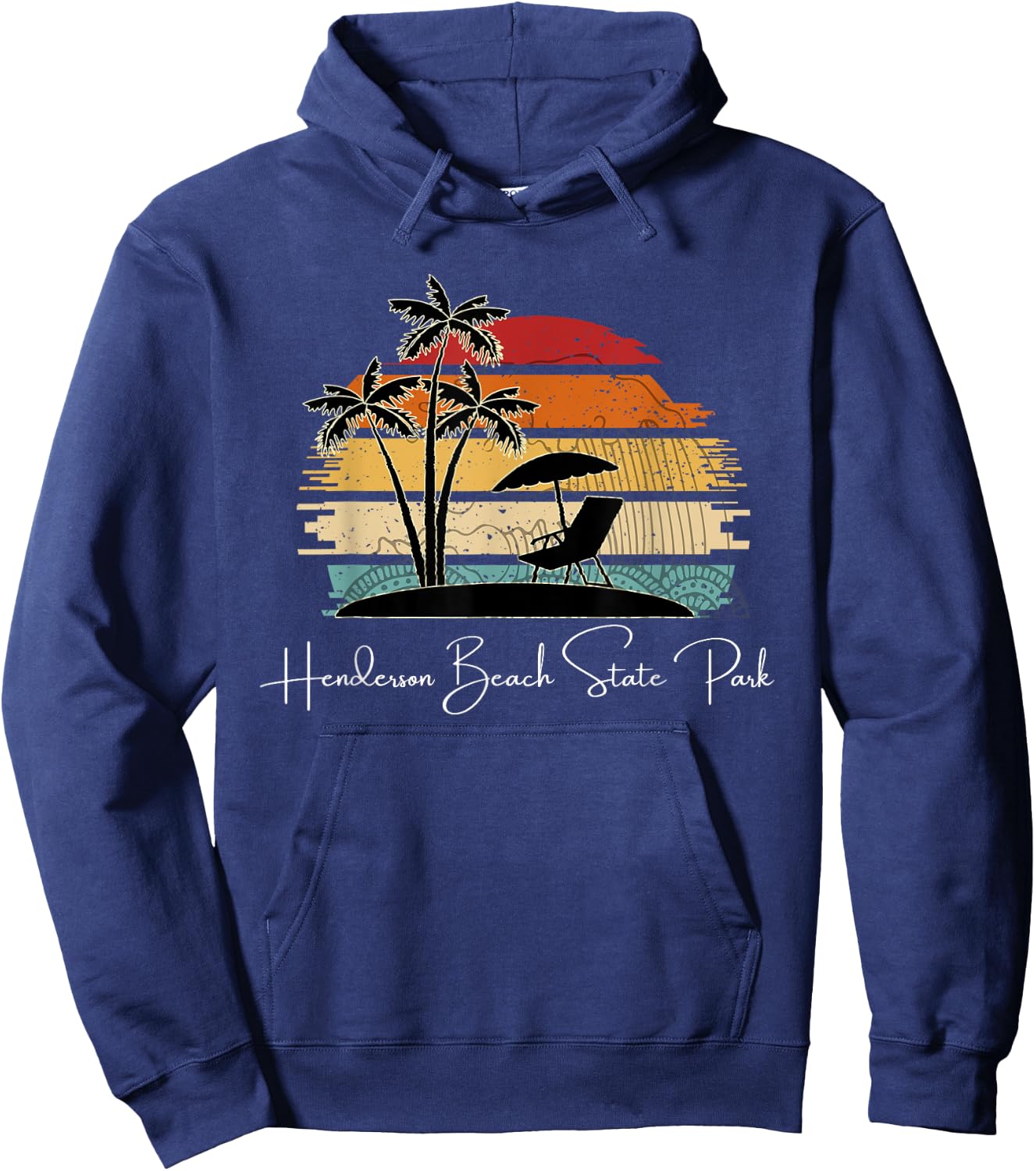 Vintage Henderson Beach State Park Palm Trees Spring Summer Women Kids Hoodie - Hoodie | Navy
