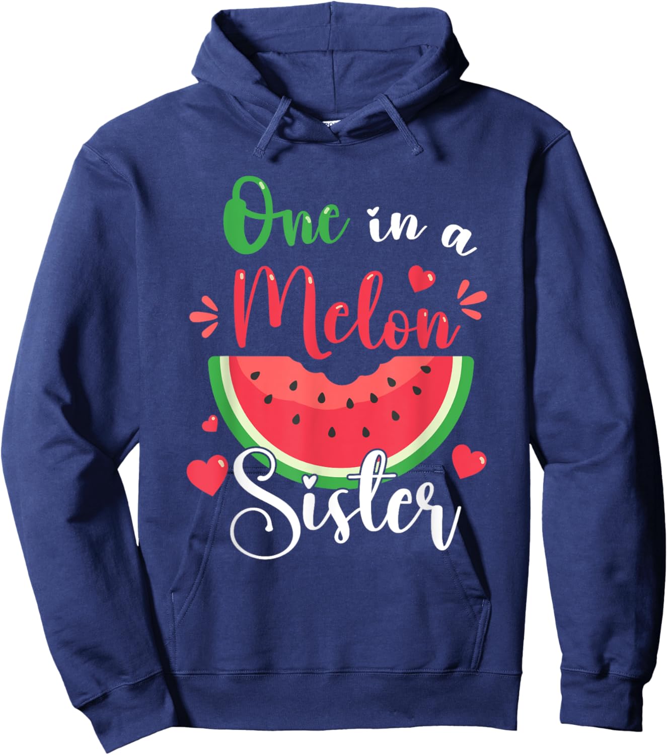 One In A Melon Sister Summer Birthday Party Matching Family Hoodie - Hoodie | Navy