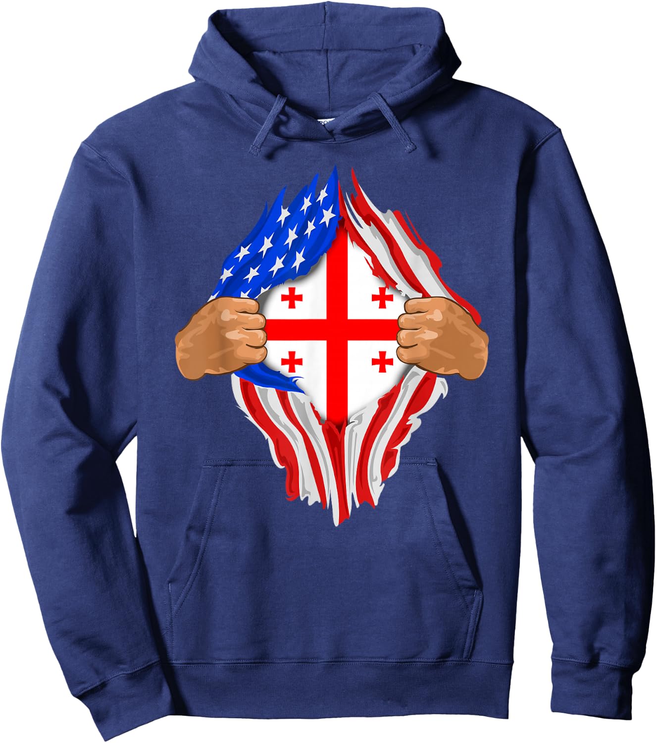 Georgian Blood Inside Me | Georgia Flag Gift Hoodie - Hoodie | Navy