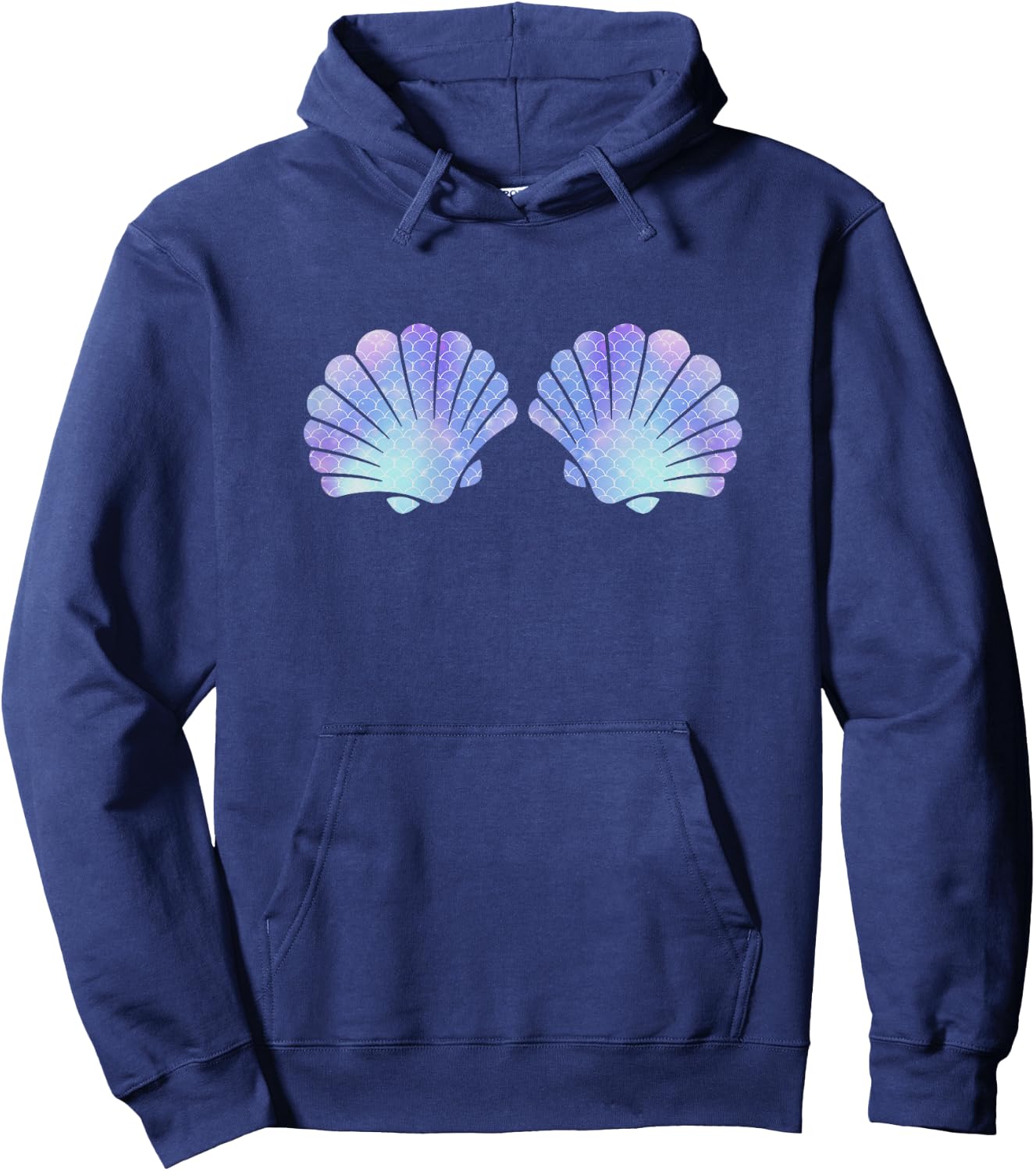 Meerjungfrau Kostüm Damen Karneval Meer Muschel , black Hoodie - Hoodie | Navy