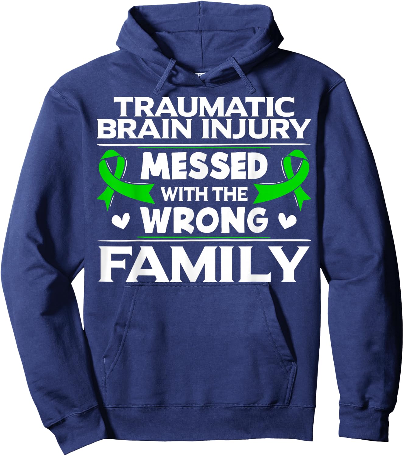 TBI Survivor Intracranial Injury Awareness Ribbon Hoodie - Hoodie | Navy