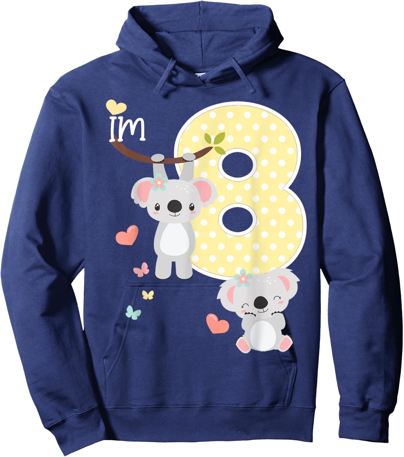 Koala Bear 8th Birthday Girl 8 Year Old Birthday Cute Koalas Hoodie - Hoodie | Navy