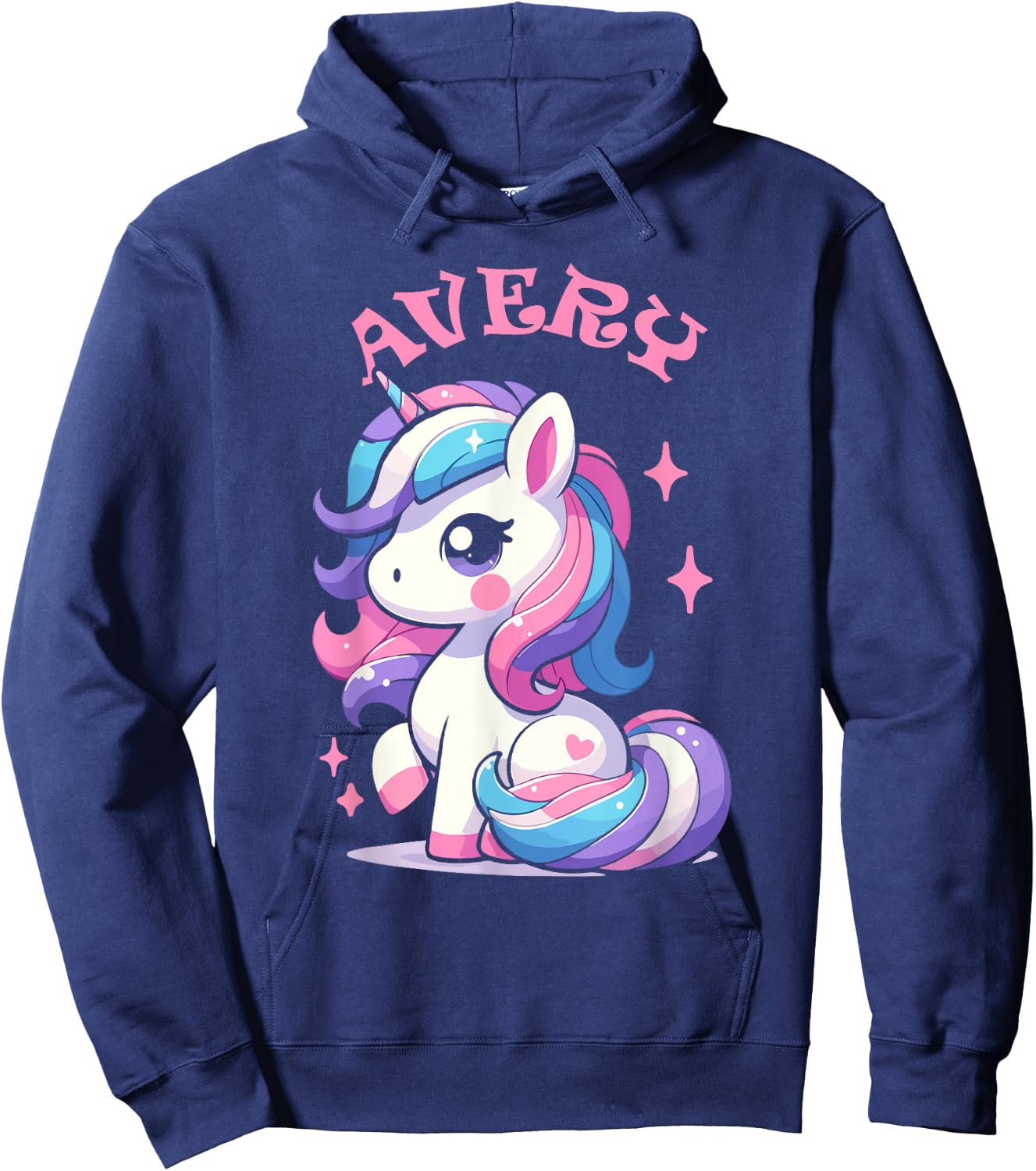 Avery Cute Unicorn Design for Girls Name Avery Hoodie - Hoodie | Navy