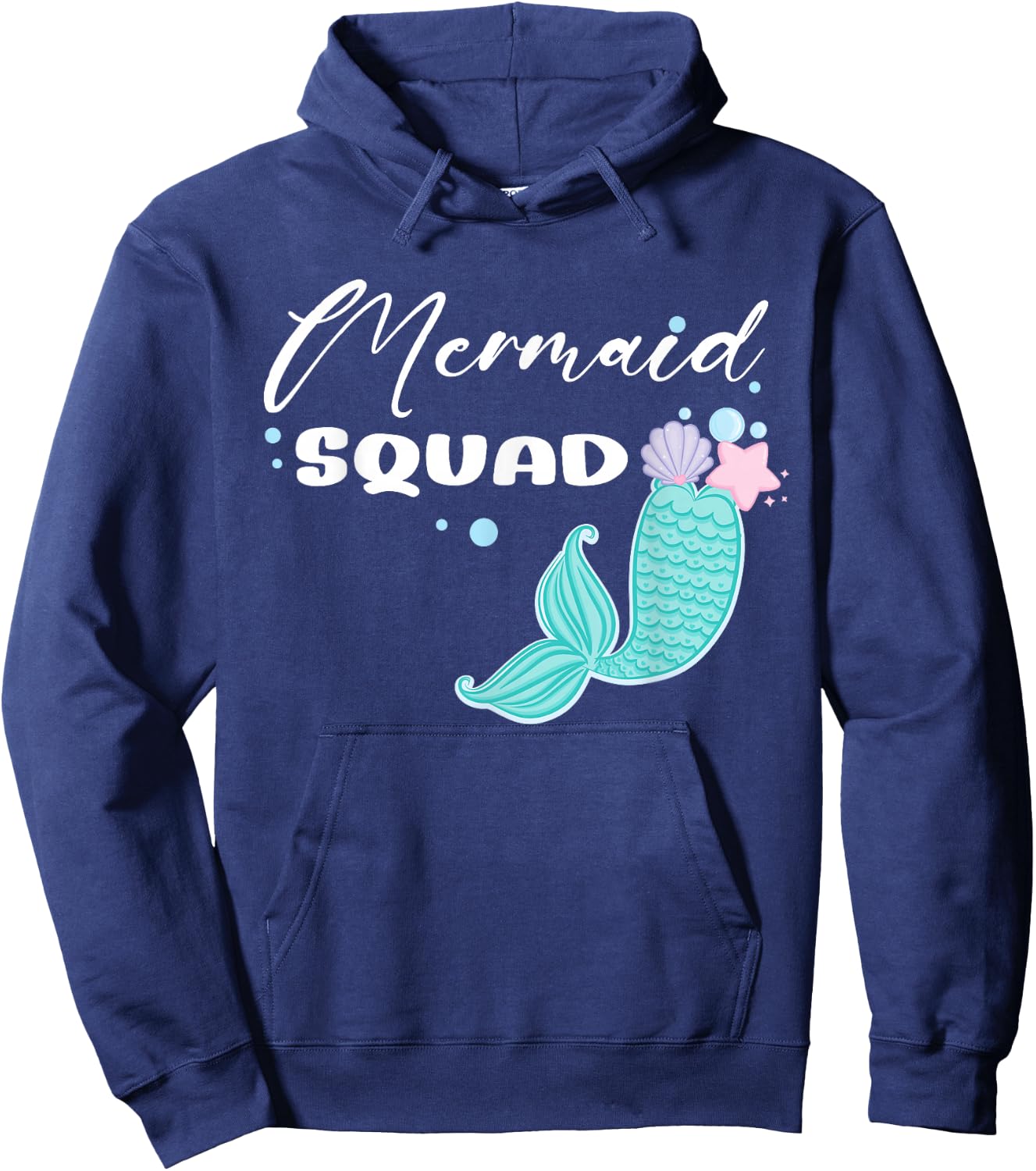Funny Mermaid Squad Party Matching Birthday Kids Hoodie - Hoodie | Navy