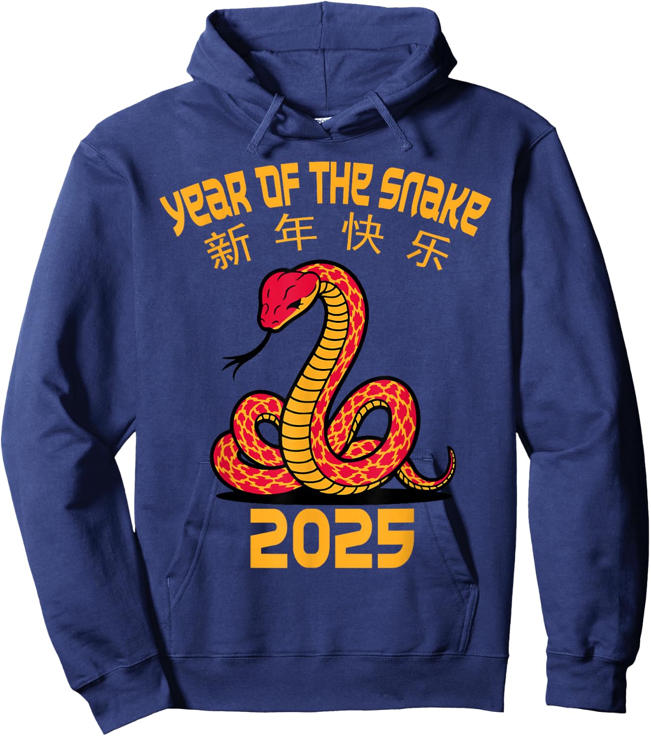 Year Of The Snake 2025 Chinese New Year 2025 Red Snake Hoodie - Hoodie | Navy