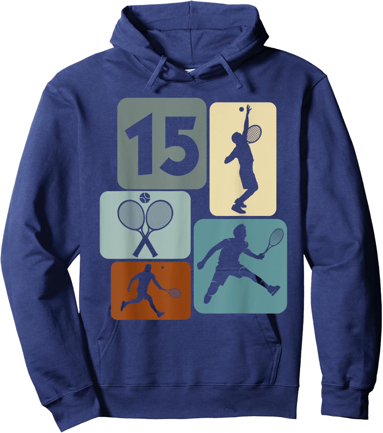 15e anniversaire Joueur de tennis 15 ans Tennis garçons Hoodie - Hoodie | Navy