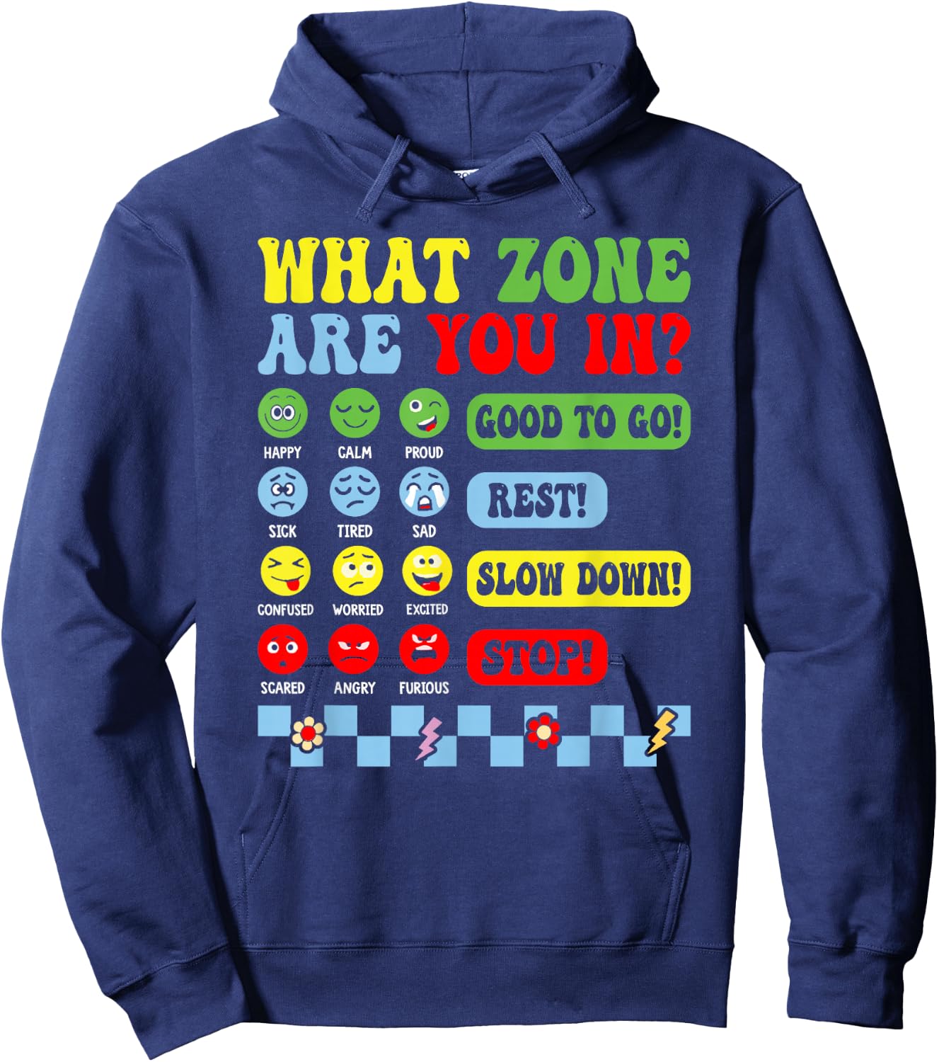 Zone Of Regulation For School Counselor Mental Health Matter Hoodie - Hoodie | Navy