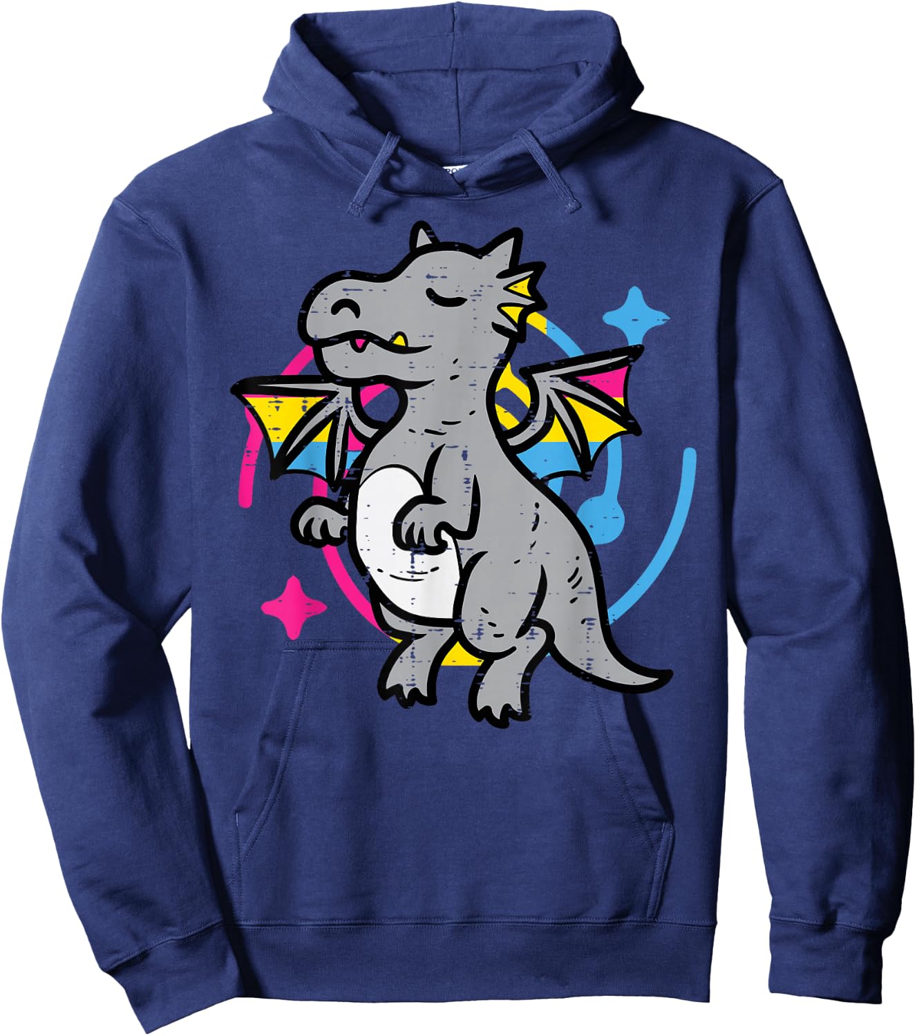 Pansexual Dragon Cute Pan Pride Flag Lgbtq Men Women Kids Hoodie - Hoodie | Navy