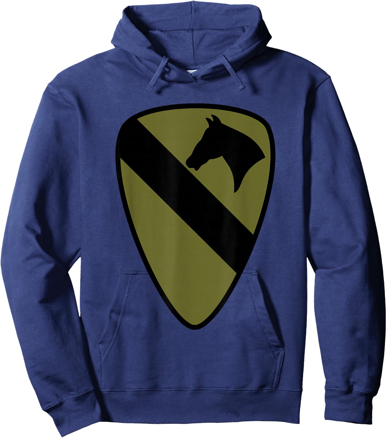 1st Cavalry Division Patch - 1st CAV OD Green Camo Hoodie - Hoodie | Navy