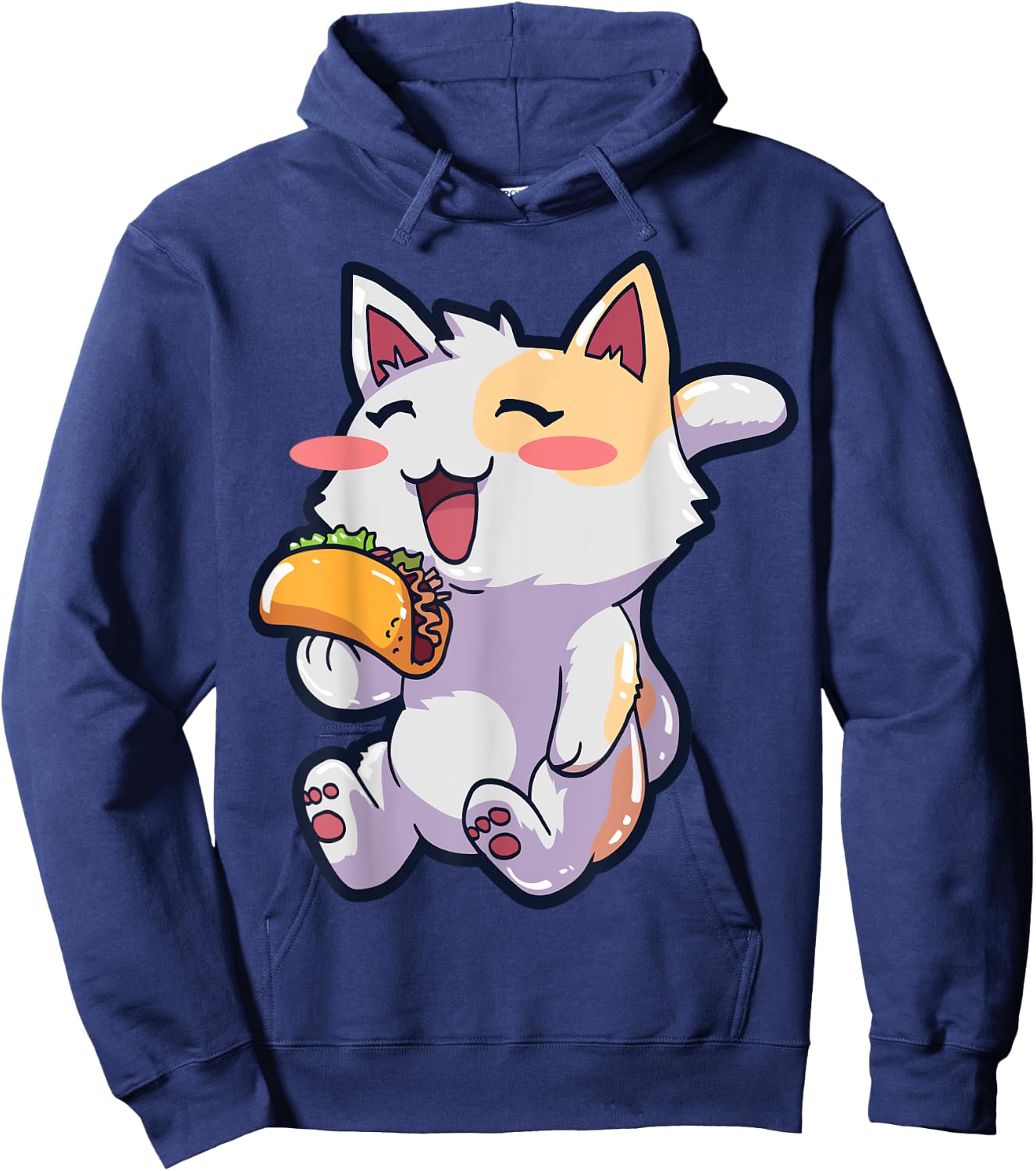 Anime Cat Taco Kawaii Neko Hoodie - Hoodie | Navy