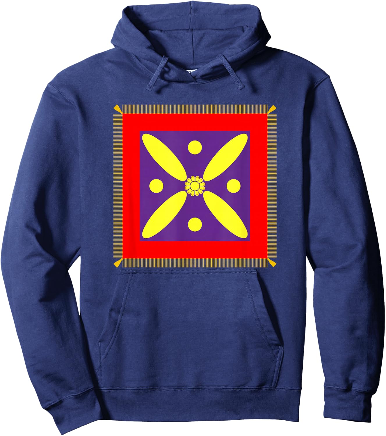 Derafsh Kaviani Lotus Flower Iranian History Flag Badge , black Hoodie - Hoodie | Navy