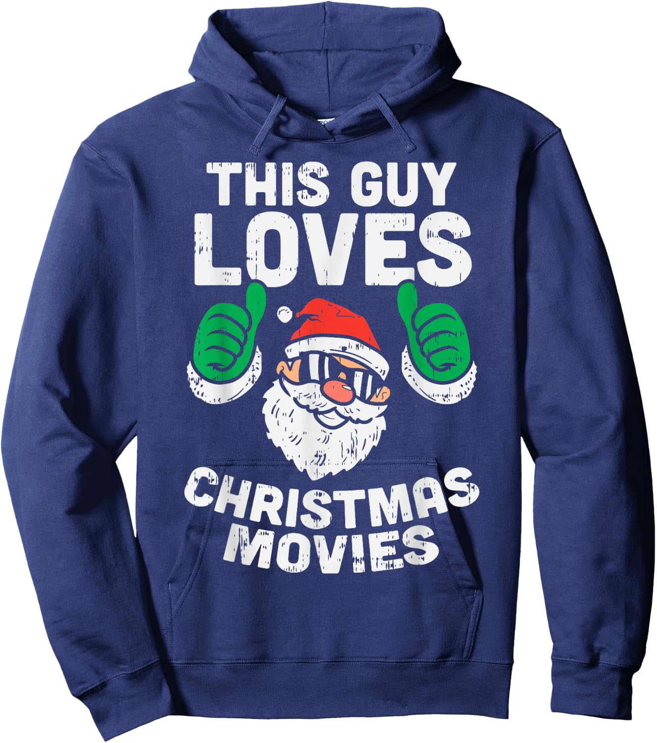 This Guy Loves Christmas Movies Santa Matching Xmas Men Gift Hoodie - Hoodie | Navy