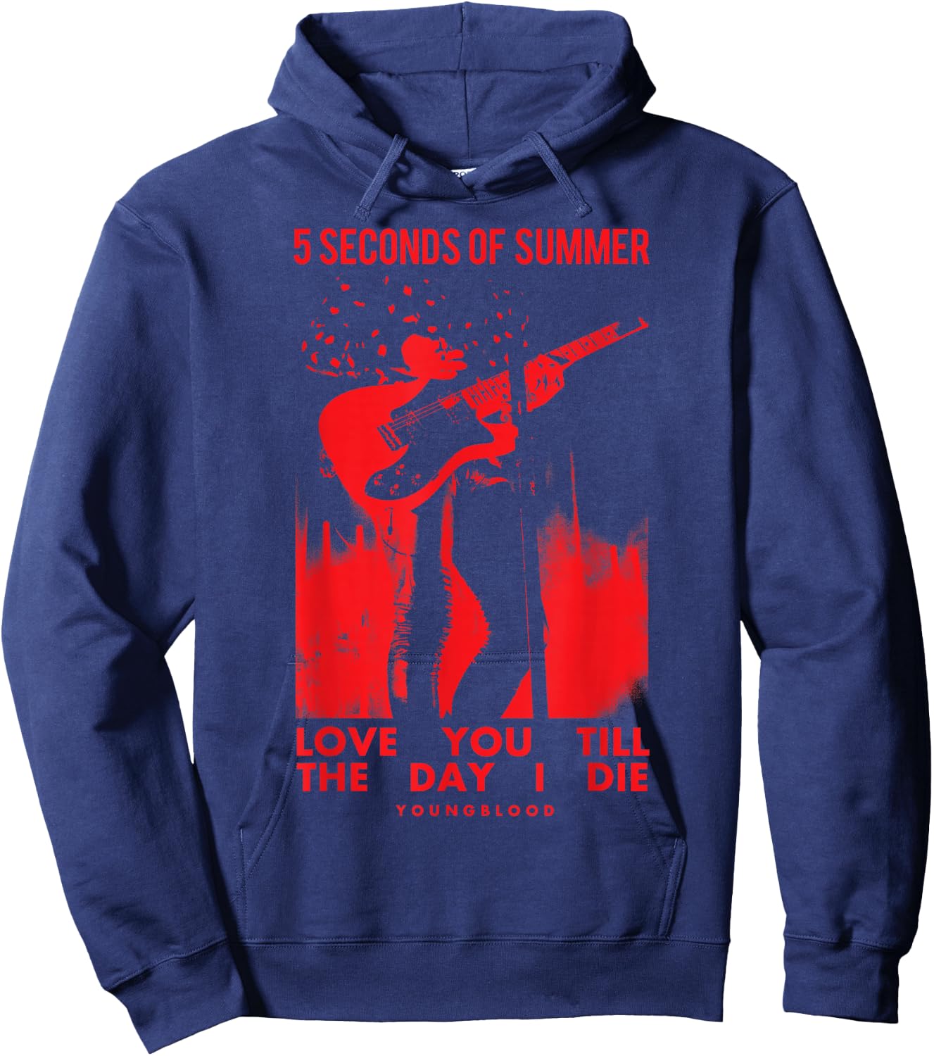 5 Seconds of Summer Youngblood Love You Till The Day I Die Hoodie - Hoodie | Navy