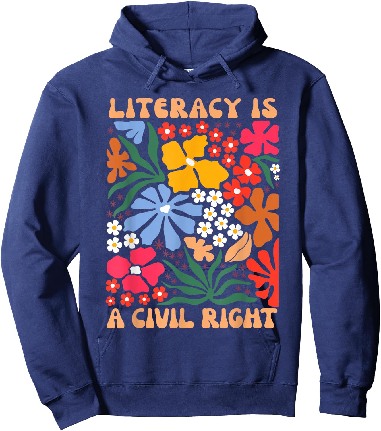 Reading Teacher Literacy Is A Civil Right Literacy Hoodie - Hoodie | Navy