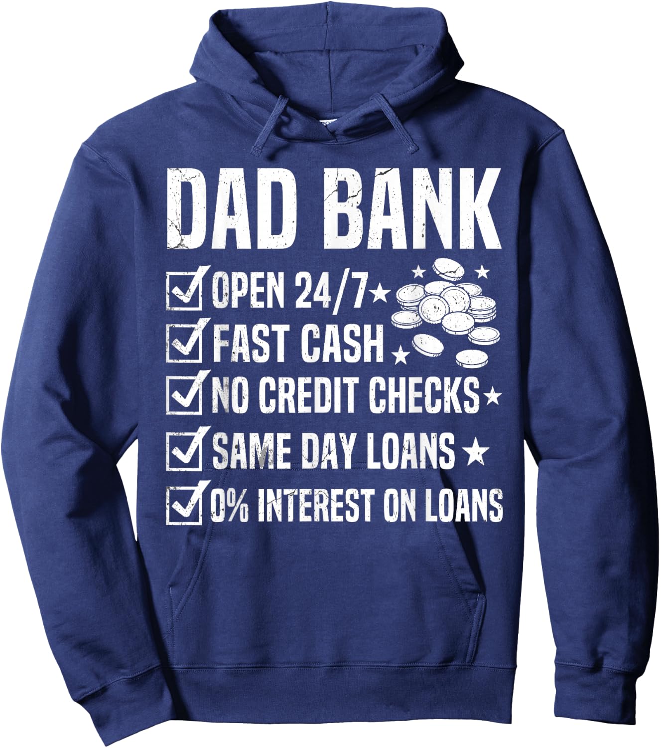 Dad Bank Fathers Day Dad Joke Funny Sarcastic Dad Humor Hoodie - Hoodie | Navy