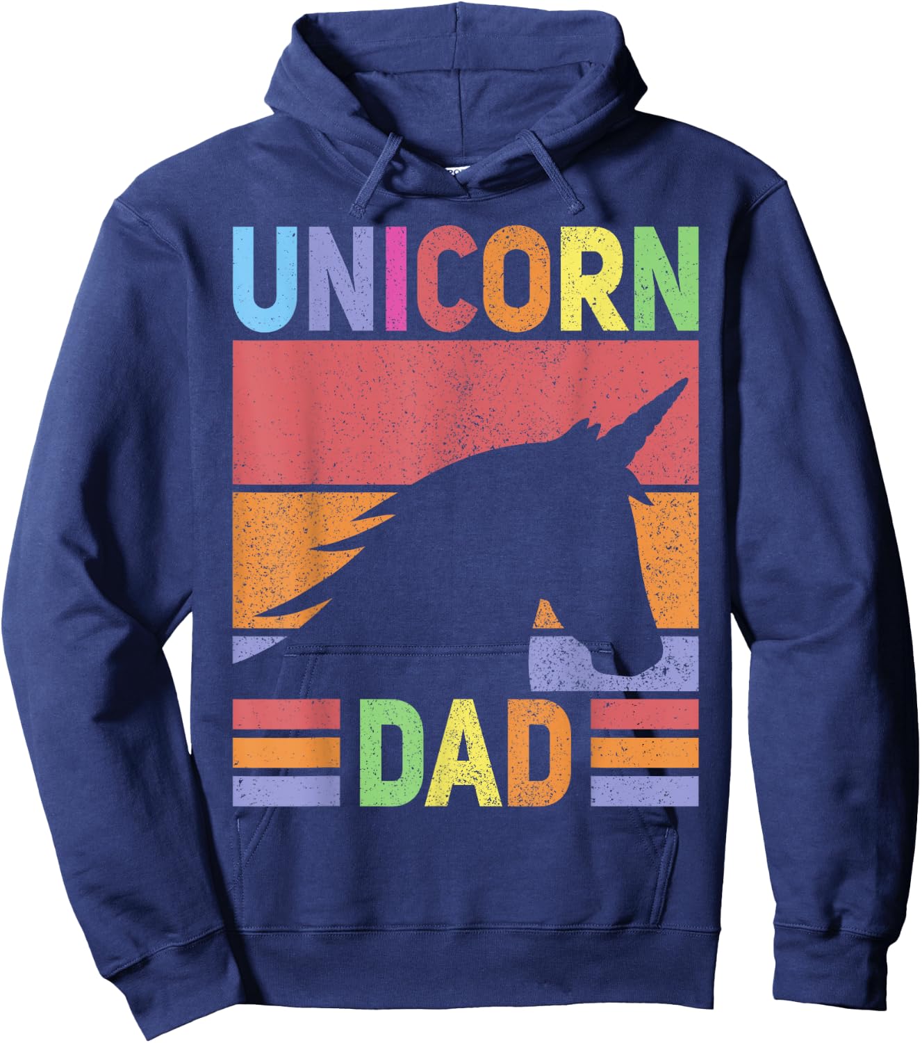 Unicorn Birthday Outfit Dad Unicorn Costume Bday Dad Unicorn Hoodie - Hoodie | Navy