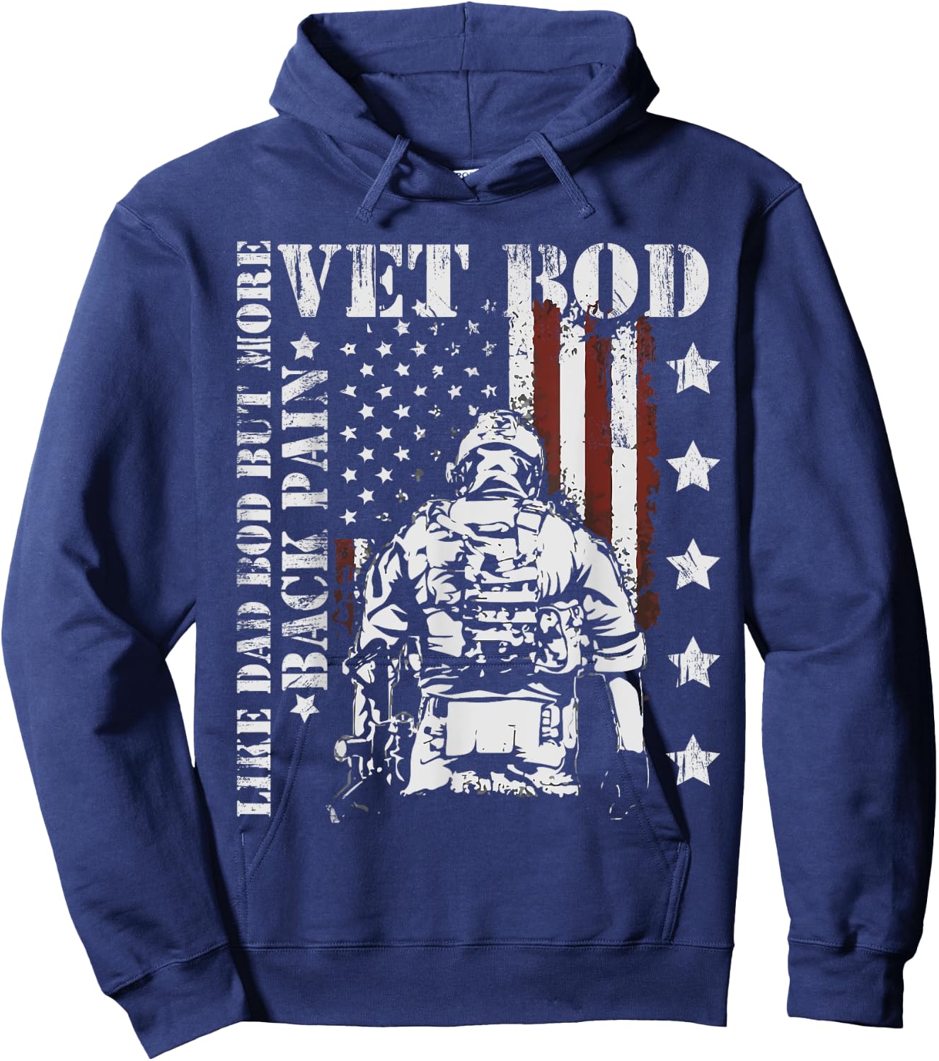 Vintage Vet Bod Like Dad Bod But More Back Pain Retro Hoodie - Hoodie | Navy